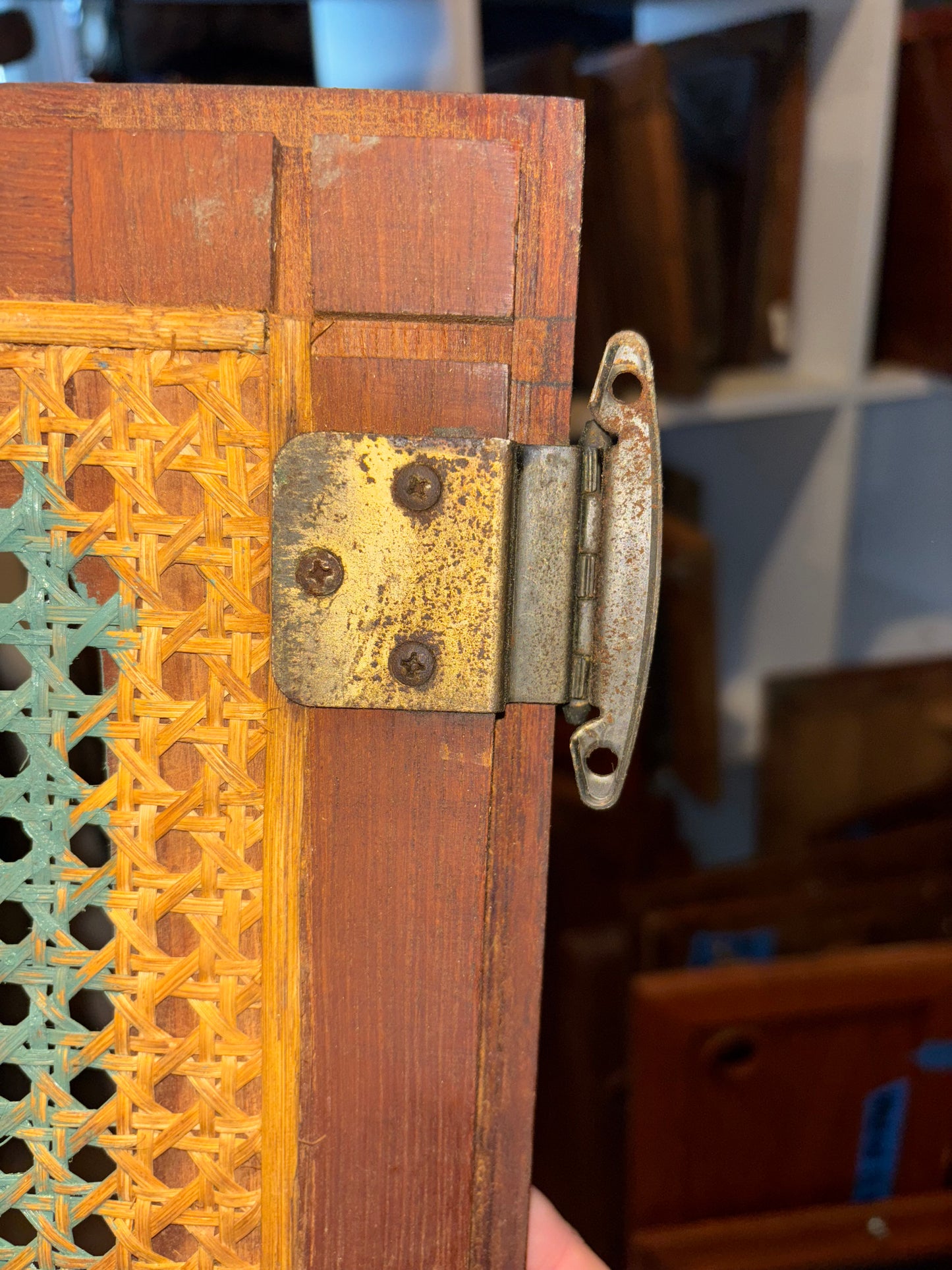 Islander 32 Interior Cabinet Door Wicker Screen - ID 14” Long x 10” Wide #115