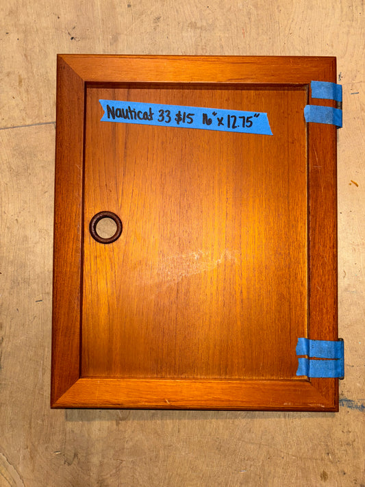 Nauticat 33 Interior Wooden Cabinet Door - 16” Long x 12 3/4” Wide #61
