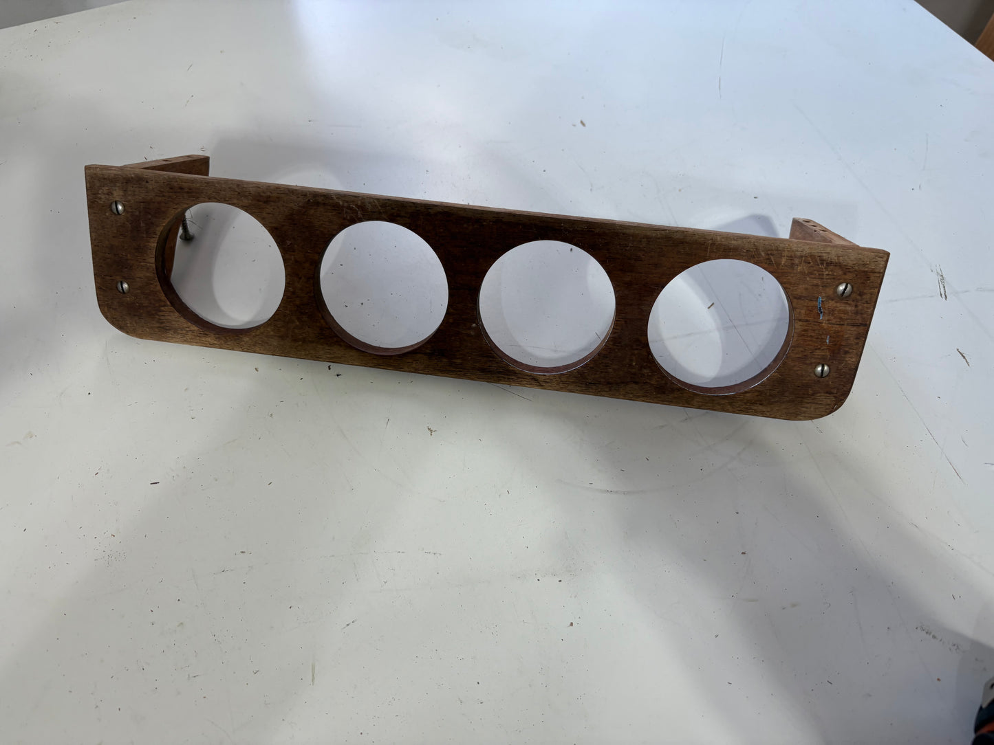 Teak Wall Mounted Cup Holder (4 cups)