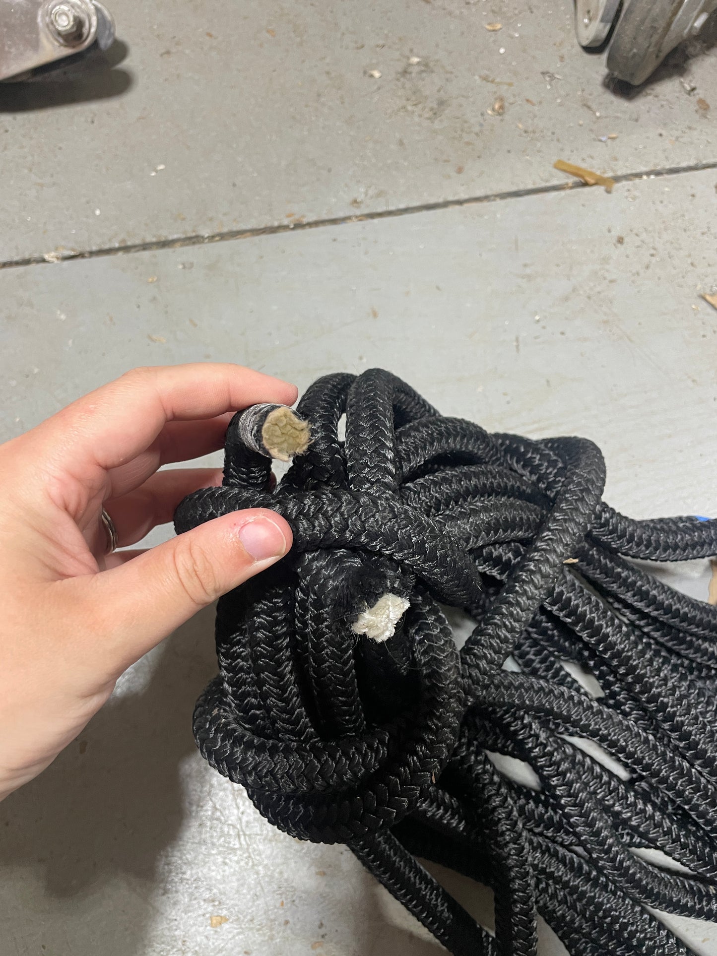 55' OF 9/16" BLACK BRAIDED LINE