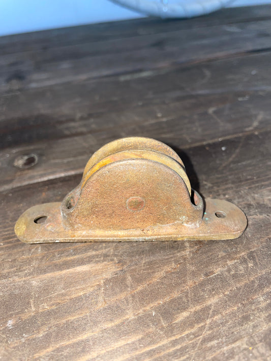 Vintage Brass Mast Block1 5/8” Sheave- 5/16” Line