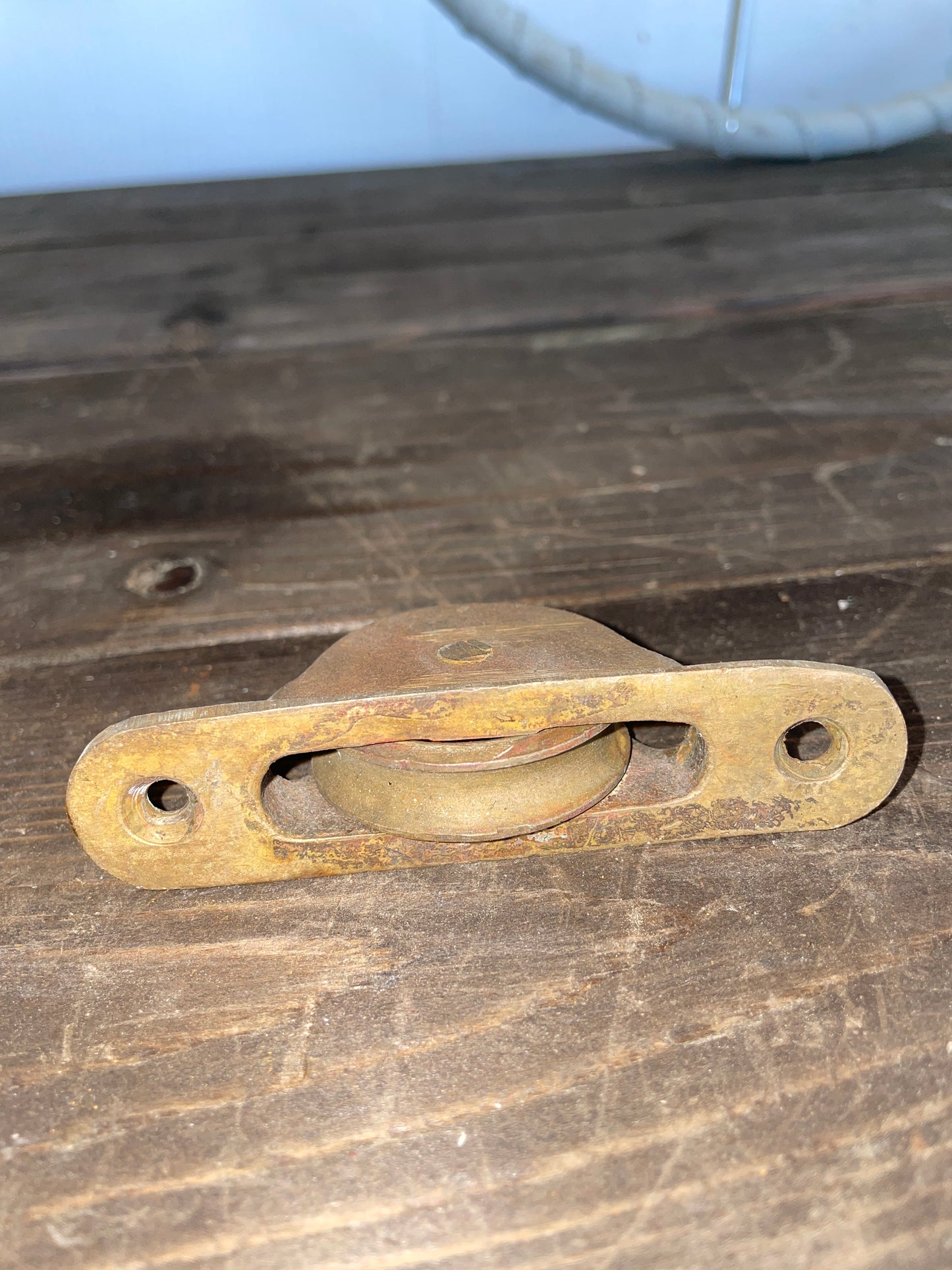 Vintage Brass Mast Block1 5/8” Sheave- 5/16” Line