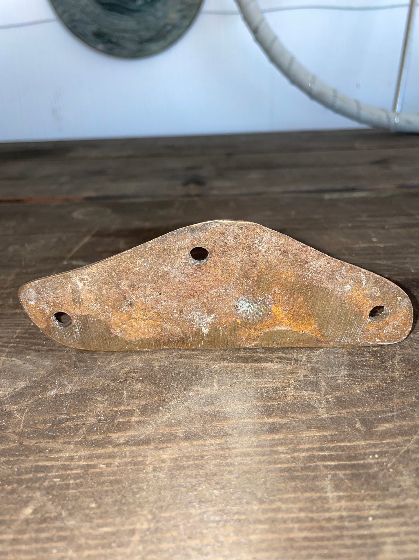 Solid Brass Vintage Chock Cleat With Unique Base 5 1/2” Long