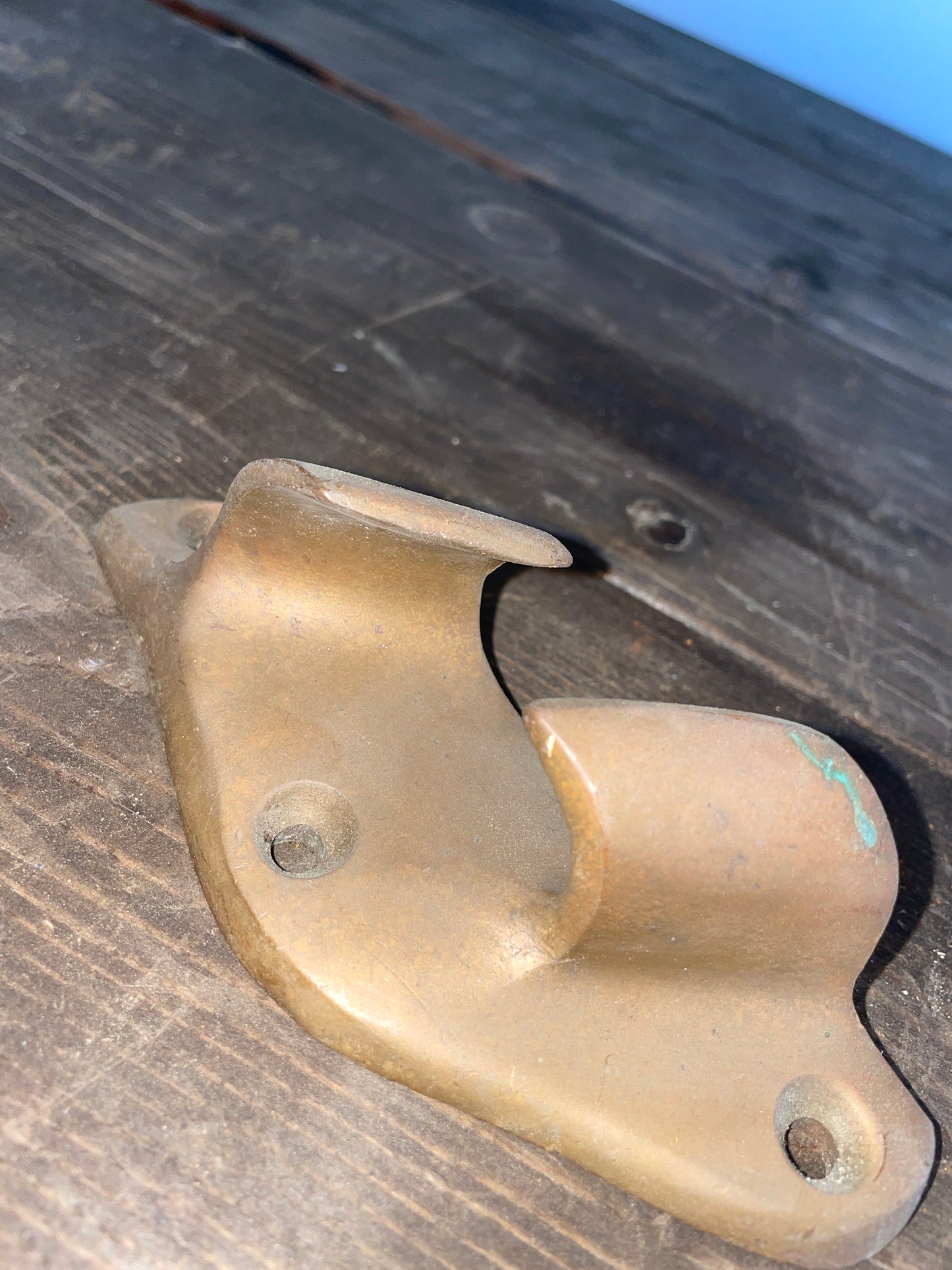 Solid Brass Vintage Chock Cleat With Unique Base 5 1/2” Long