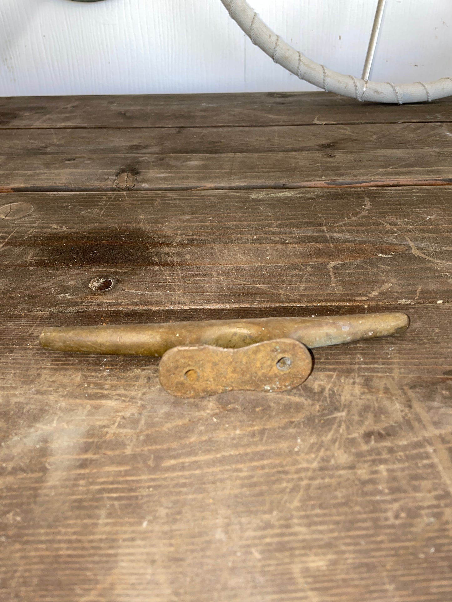 Vintage 7 1/4” Solid Brass Cleat