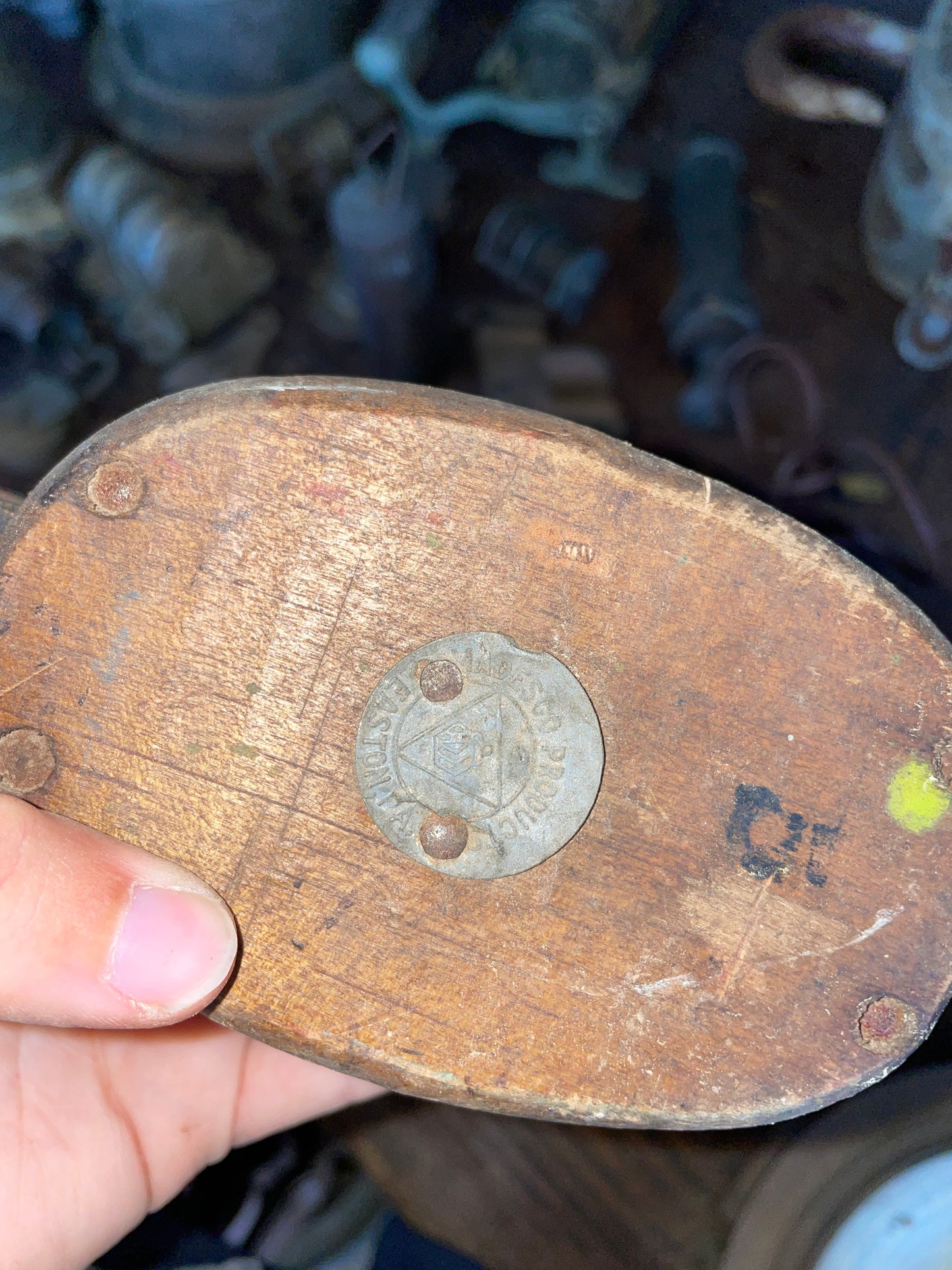 Vintage Wooden Pulley Block By Madesco Products