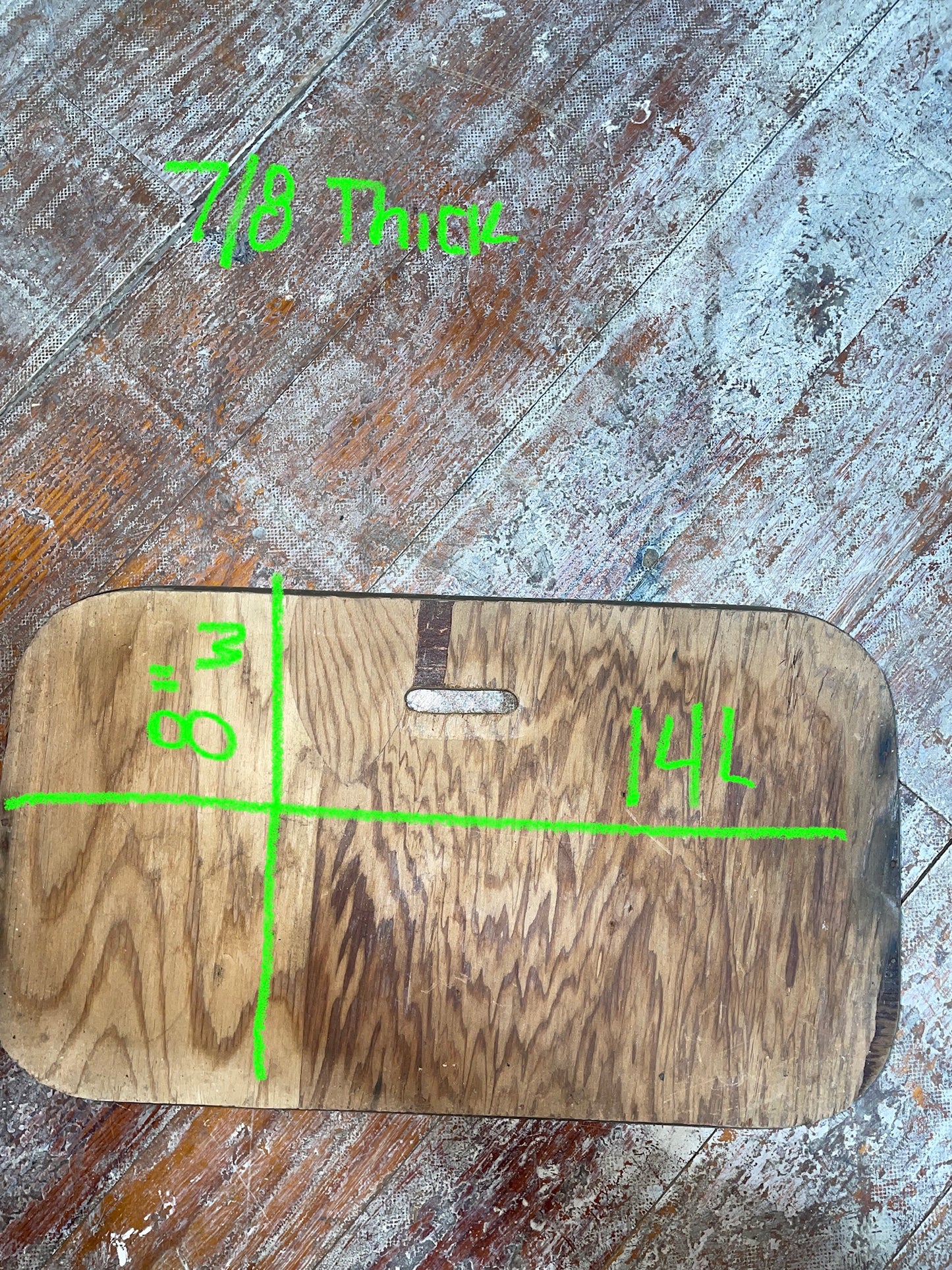 Small Wood Floor Piece - 14” Long x 8” Wide x 7/8” Thick #140