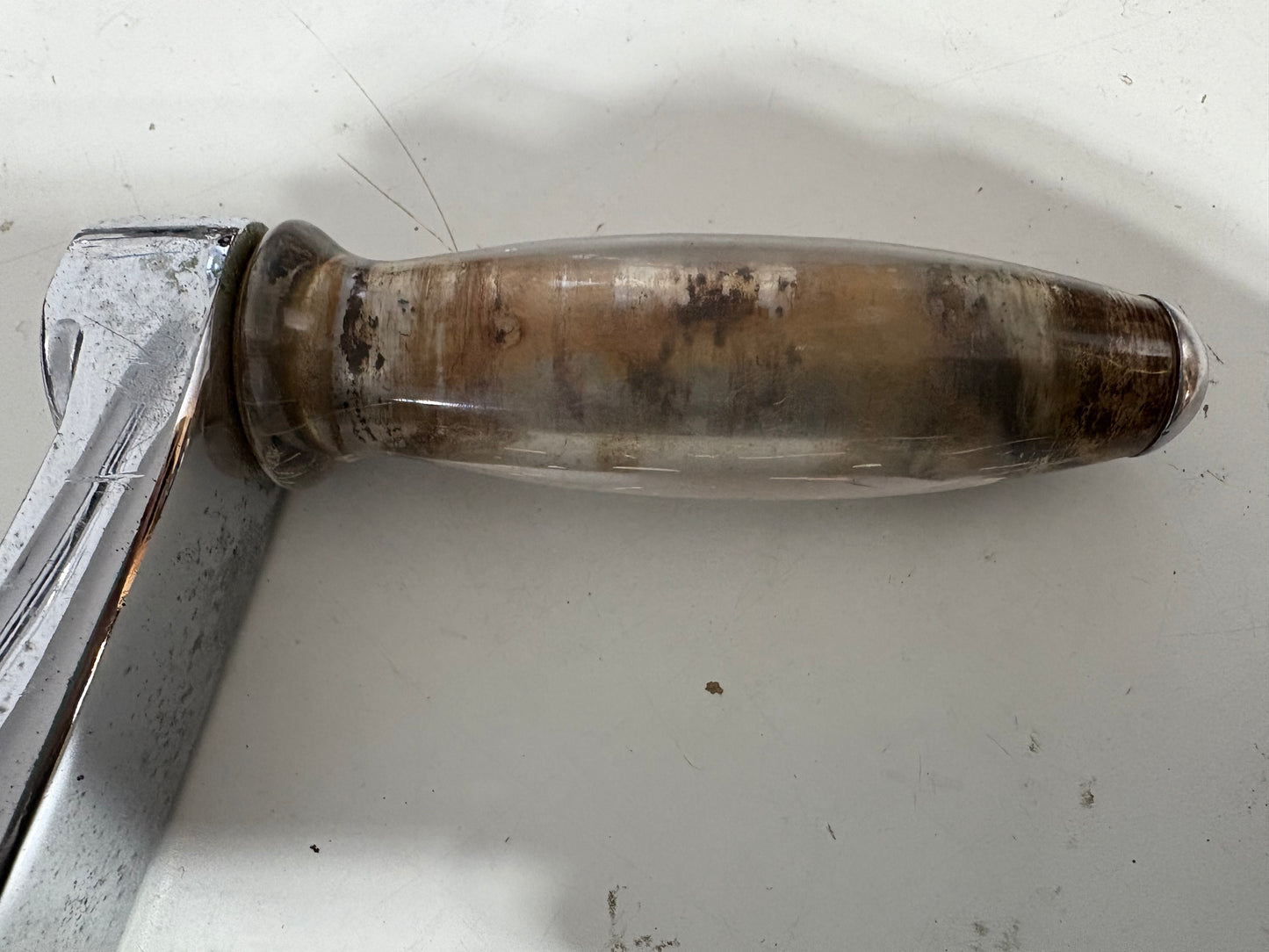 Barlow Chromed Bronze 10" Winch Handle with Clear Plastic Knob