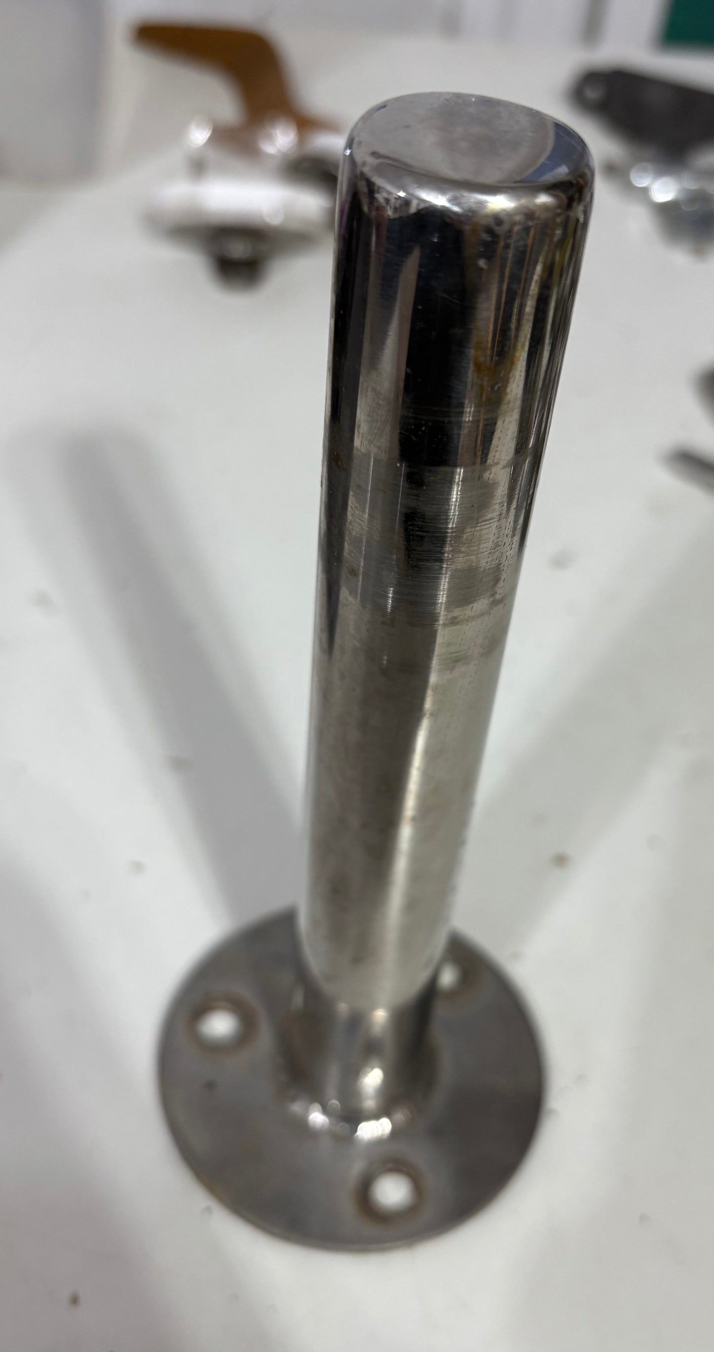 Stainless Steel Straight 7" Piece On Base