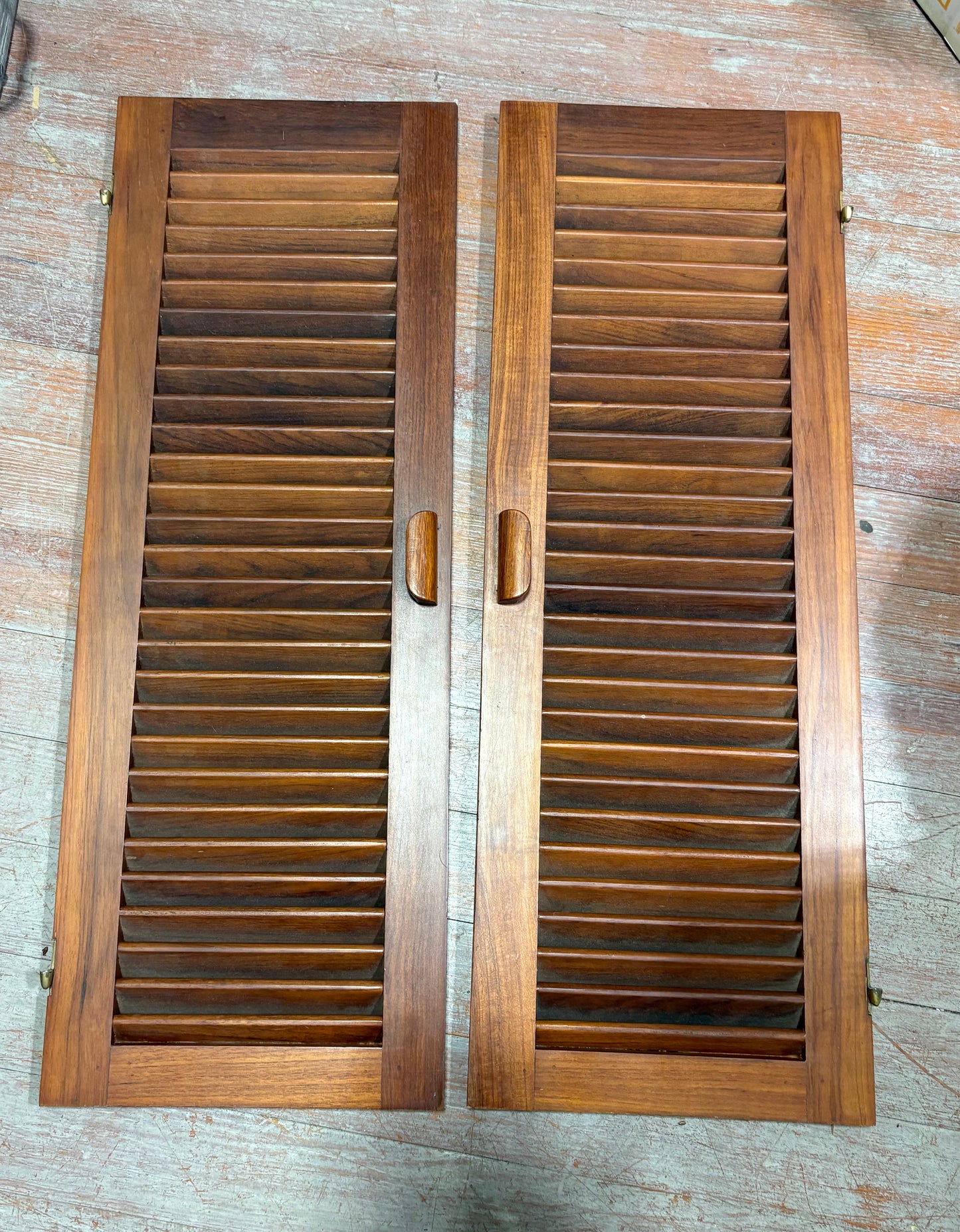 Pair of Teak Cabinet Doors 33x12" from Rafiki 35 #244