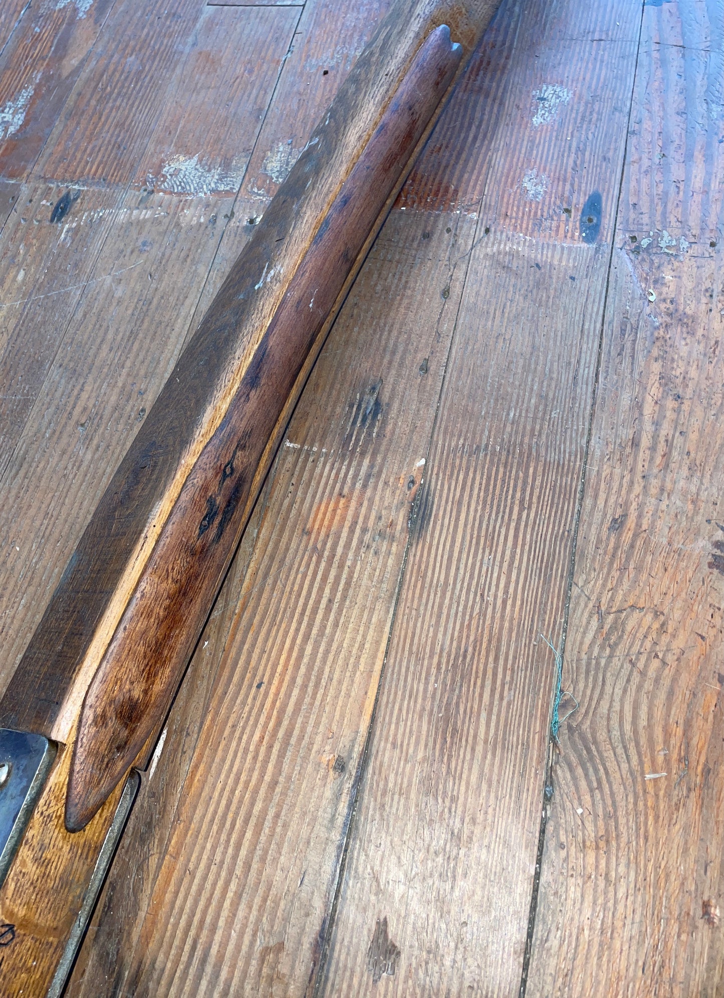 Curved Teak Tiller Handle (Hand Etched Handle)- 52” Tall