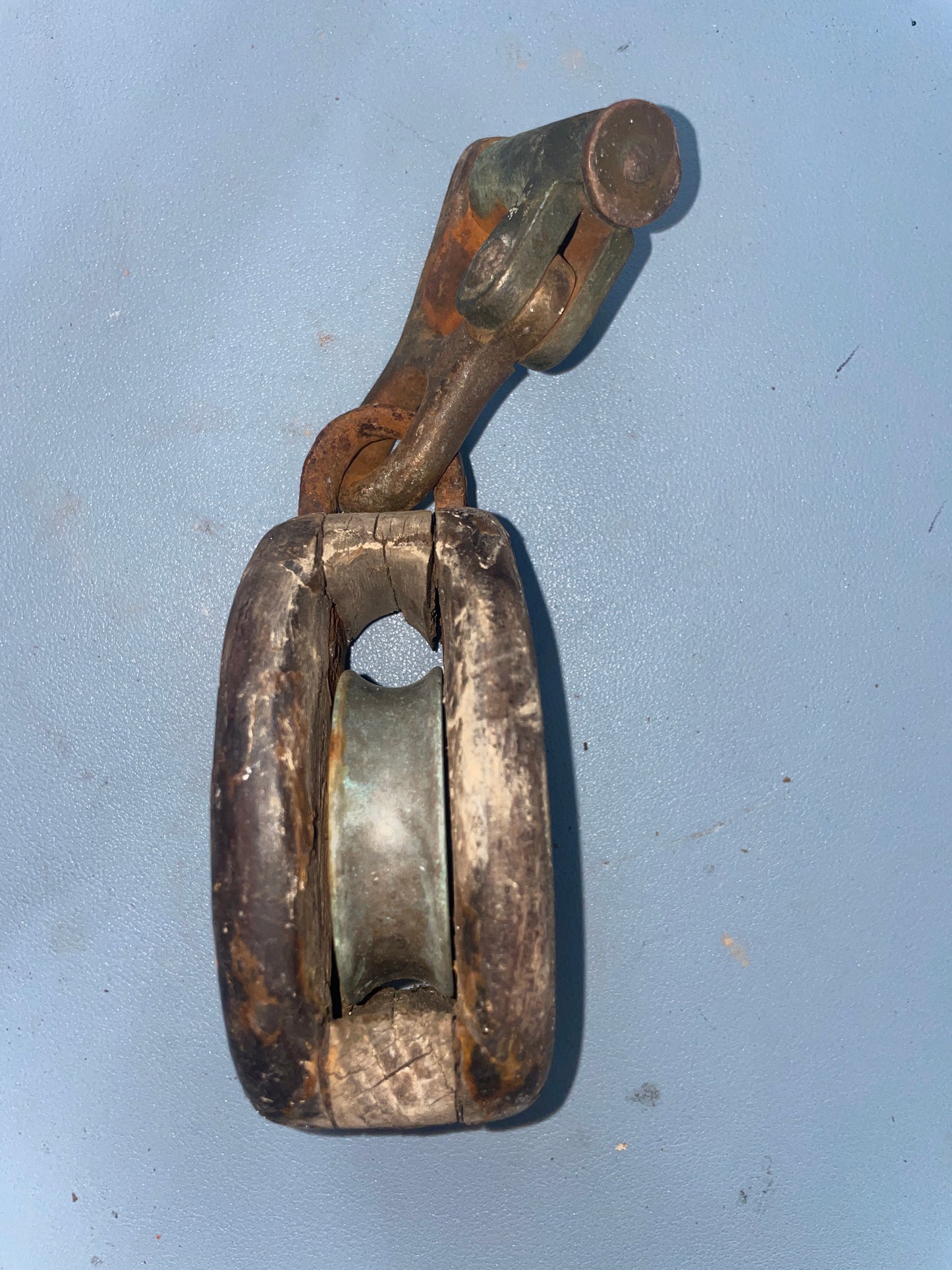 Wooden Merriman Block With 1 7/8” Bronze Sheave - 3/8” Line - 1934 Eisenhower 50'