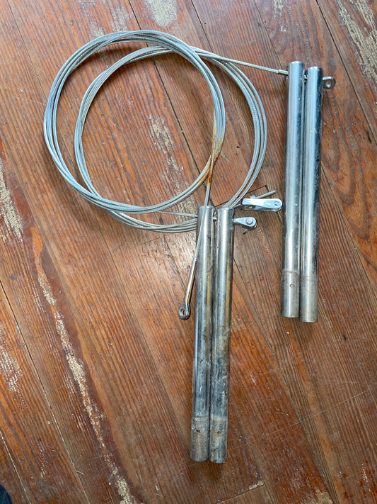 Set Of (4) 14” Tall Stanchions With No Bases & Lifeline