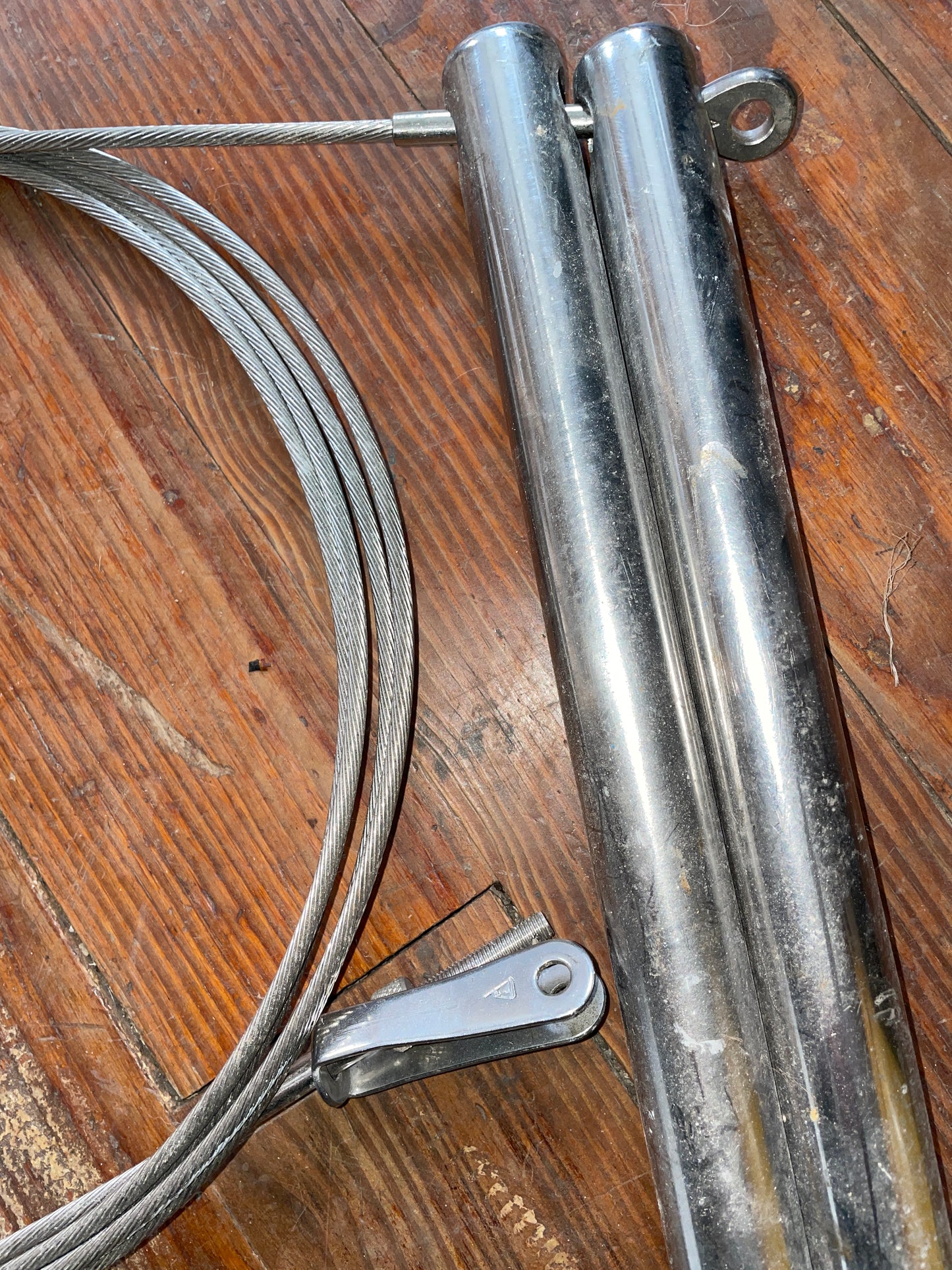 Set Of (4) 14” Tall Stanchions With No Bases & Lifeline