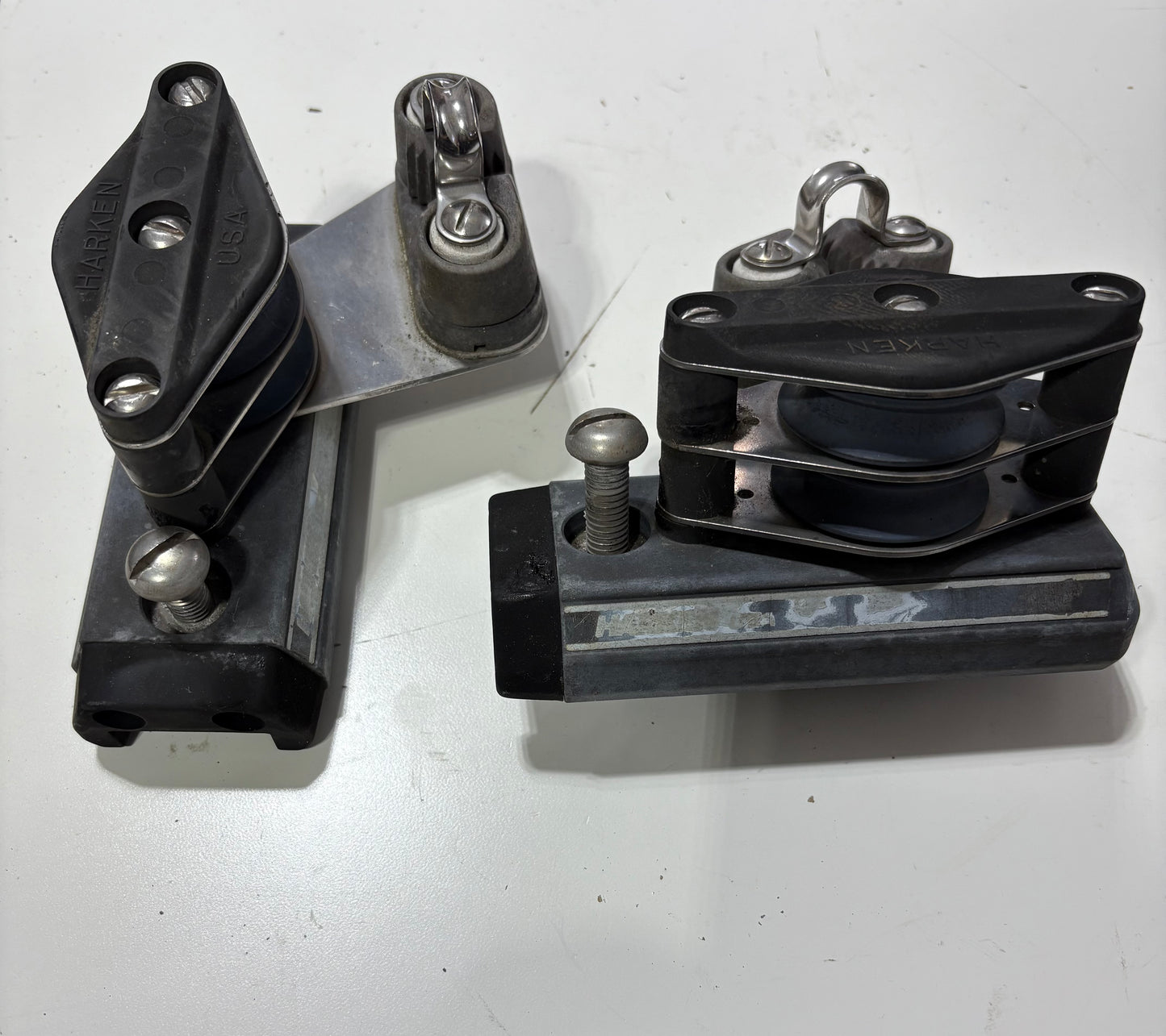 Harken Track Car Stops with Double Block and Cam Cleats (Pair)