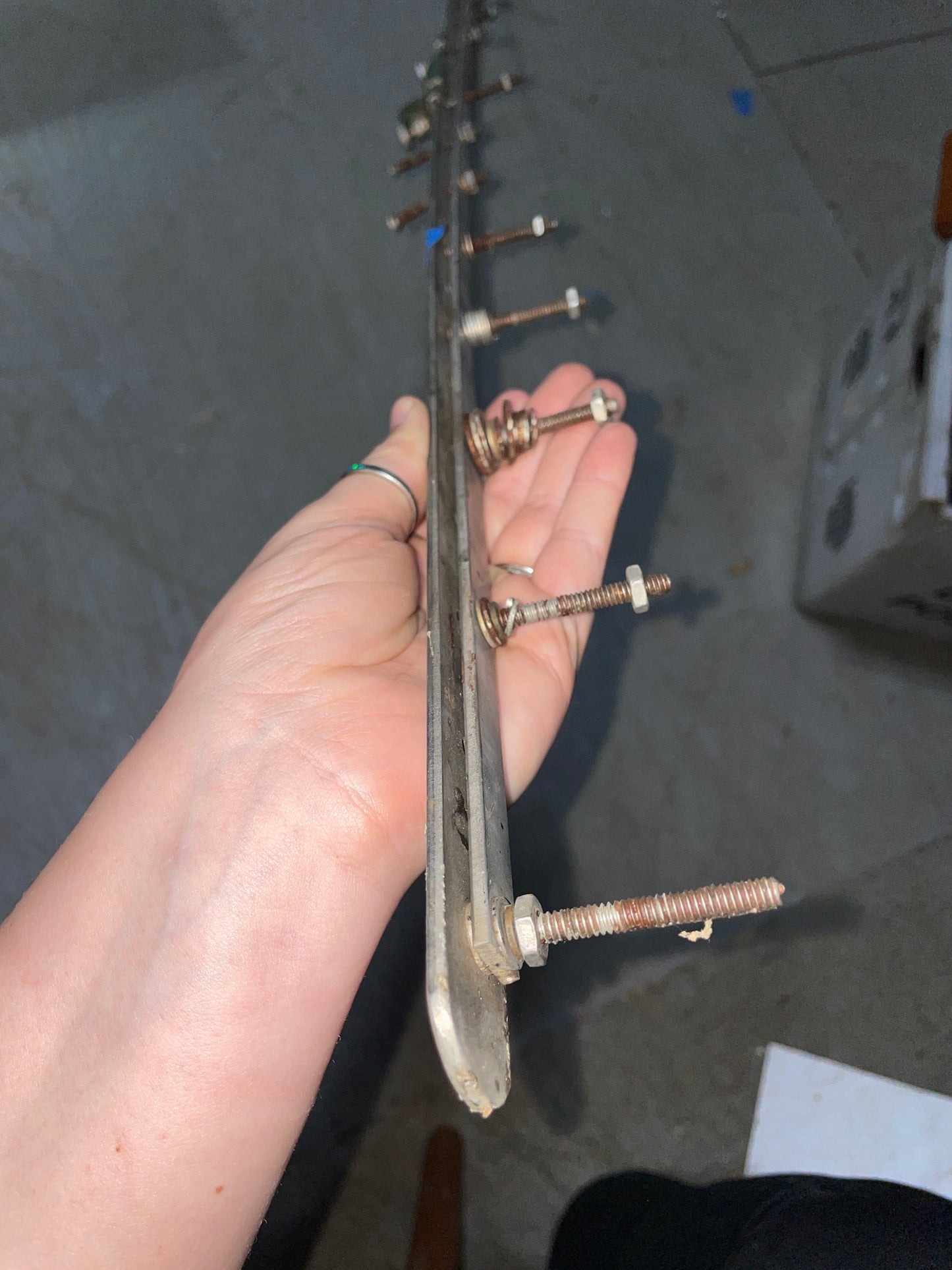 1964 Pearson Triton 54 1/4" Long Stainless Steel T Track With Cars