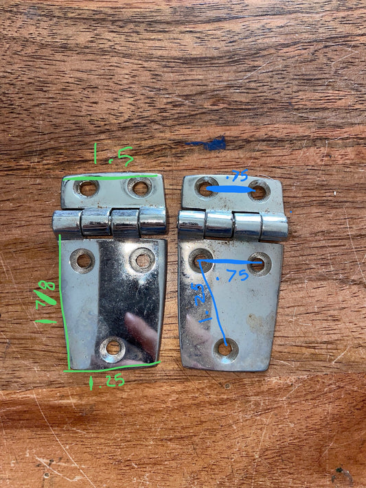 PAIR Perko Chromed Bronze 951-2 Hinges