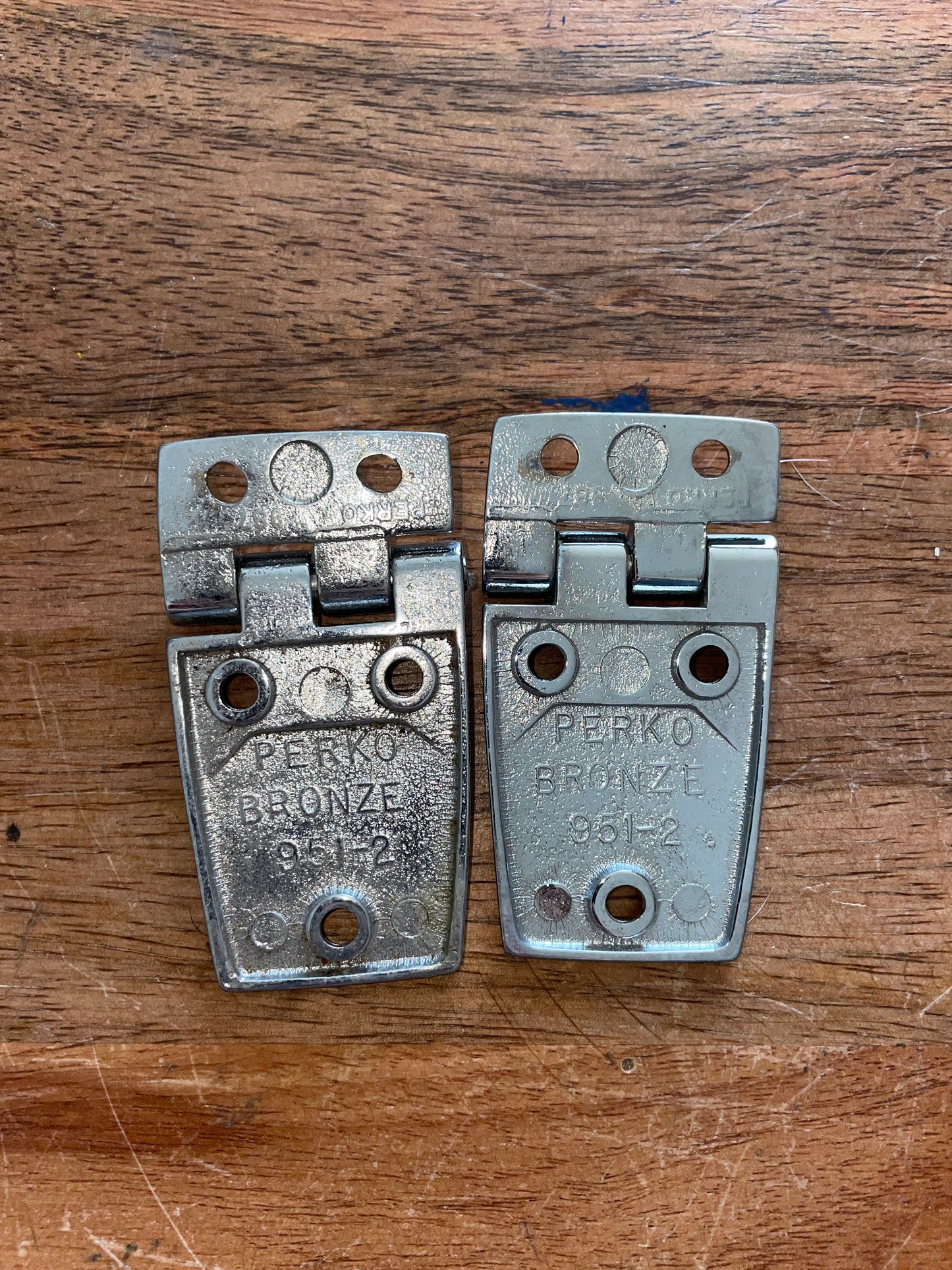 PAIR Perko Chromed Bronze 951-2 Hinges