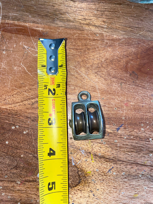 Small Galvanized 3/4” Sheave Double Block- 3/16” Line