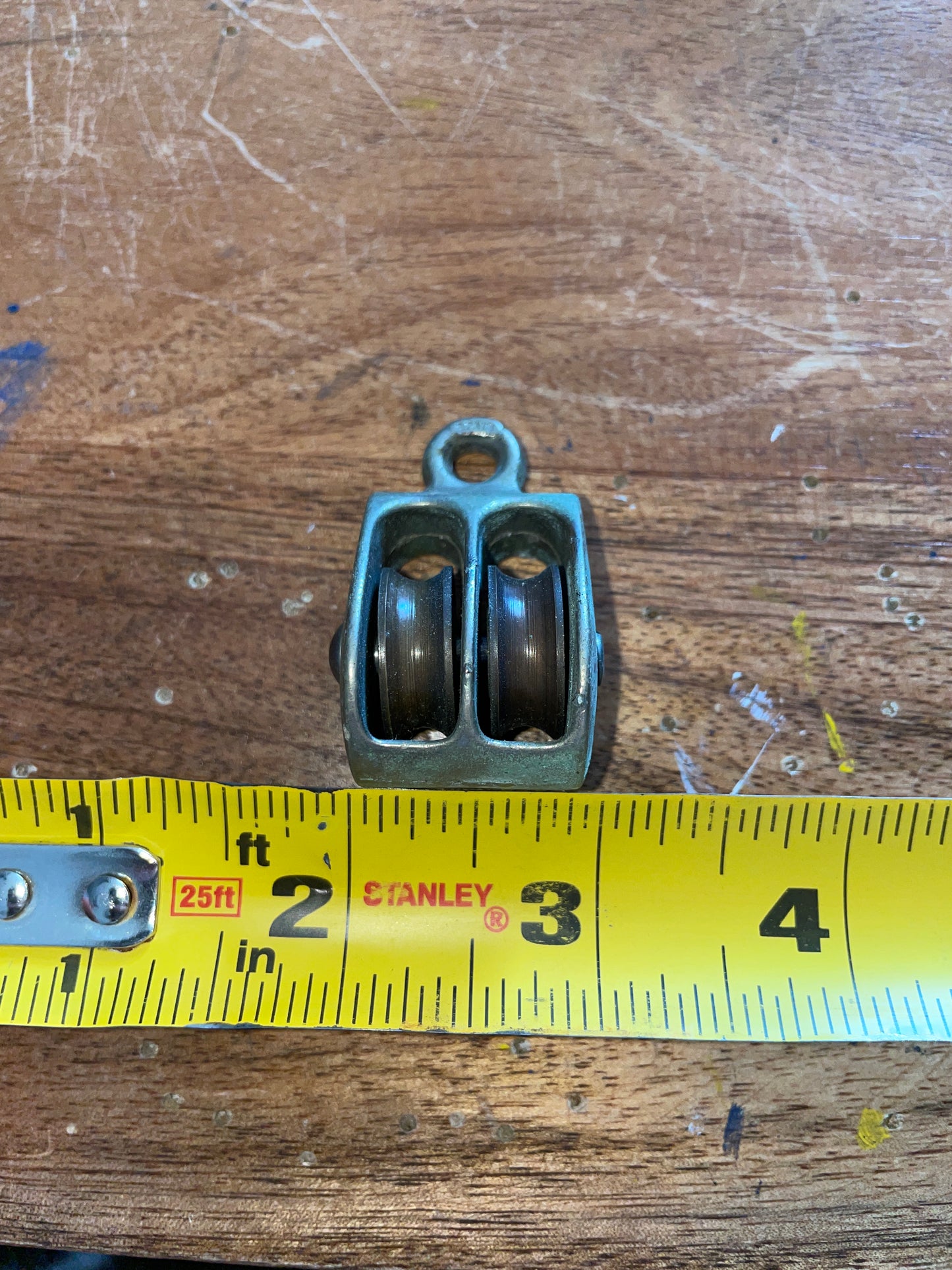 Small Galvanized 3/4” Sheave Double Block- 3/16” Line