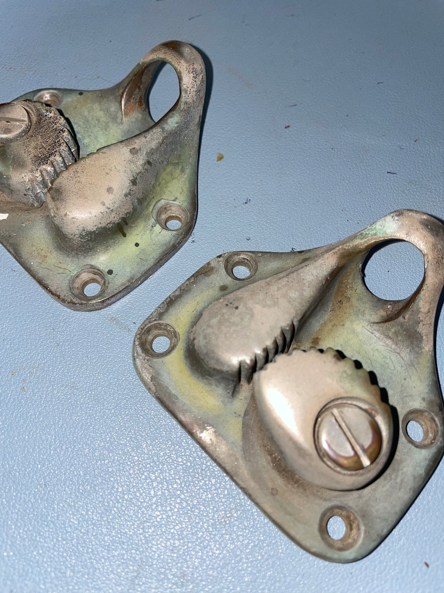 PAIR Vintage Bronze Single Cam Cleat & Fairlead - Rhodes 19