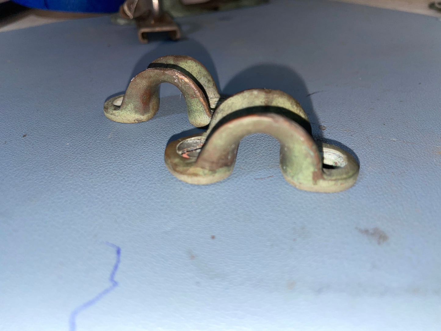 2 Vintage Bronze Fairleads - 7/16" Width