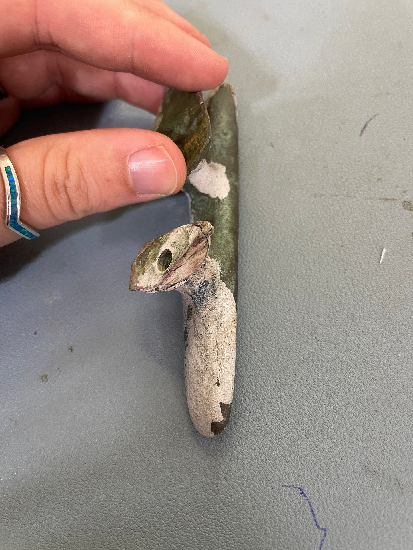 4 1/4" Bronze Cleat - ALL HAVE THIS CAULK ON THEM - 1934 Eisenhower 50'