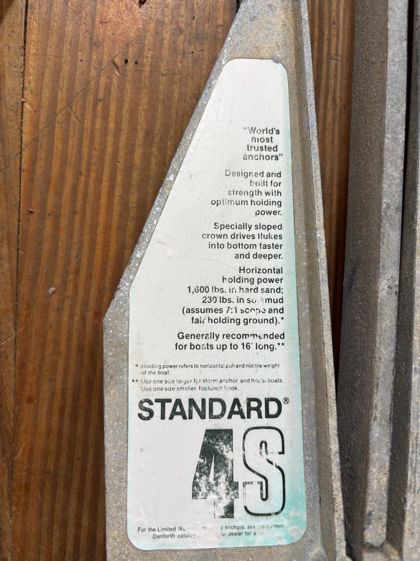 Danforth 4S Anchor - FOR BOATS UP TO 16’