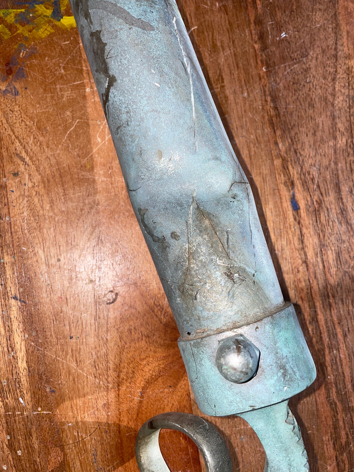 Vintage Bronze Adjustable Rod Holder- DENTED