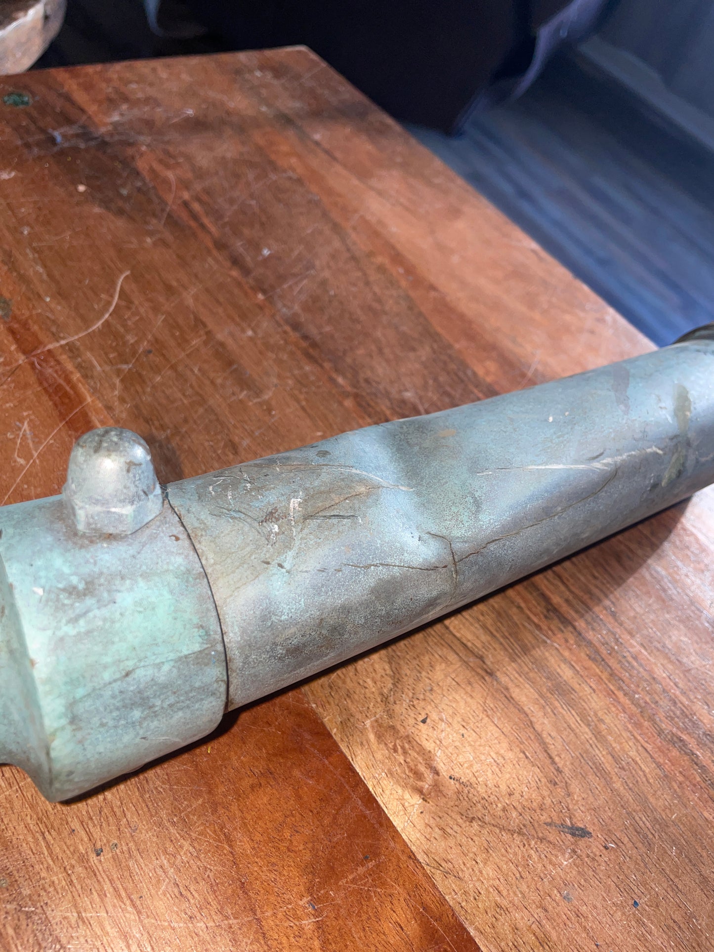 Vintage Bronze Adjustable Rod Holder- DENTED
