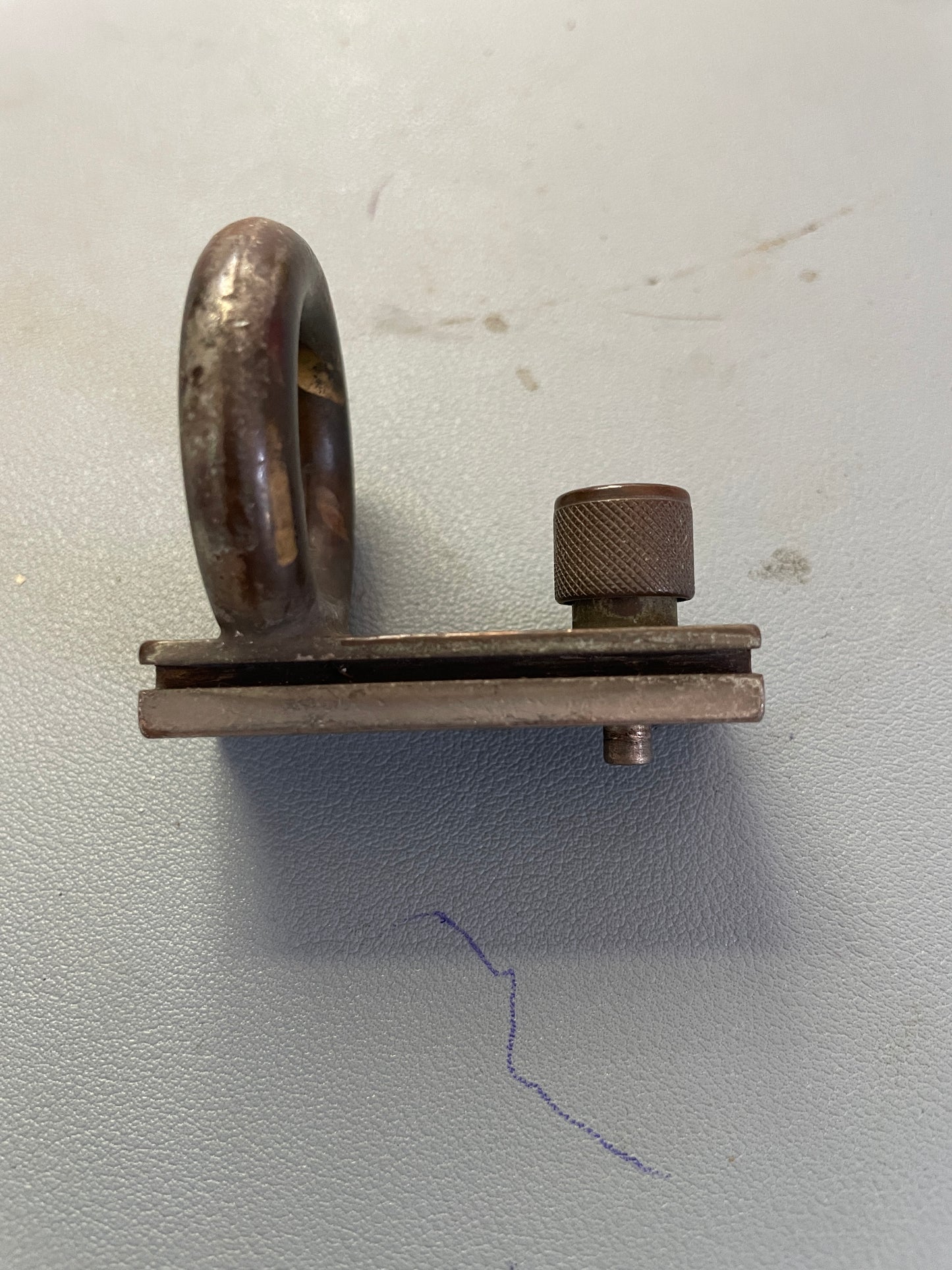 Vintage Bronze Mast Ring Track Car - 7/8" Track Width - 1" Ring