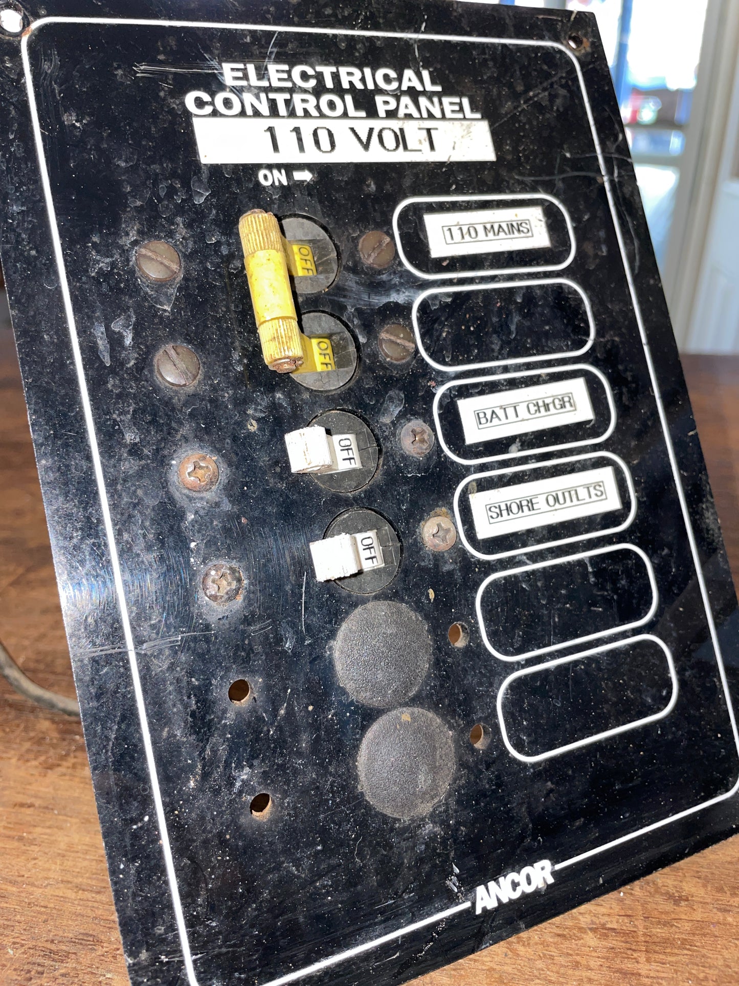 Ancor 110 Volt 6 Switch Electrical Panel- Untested