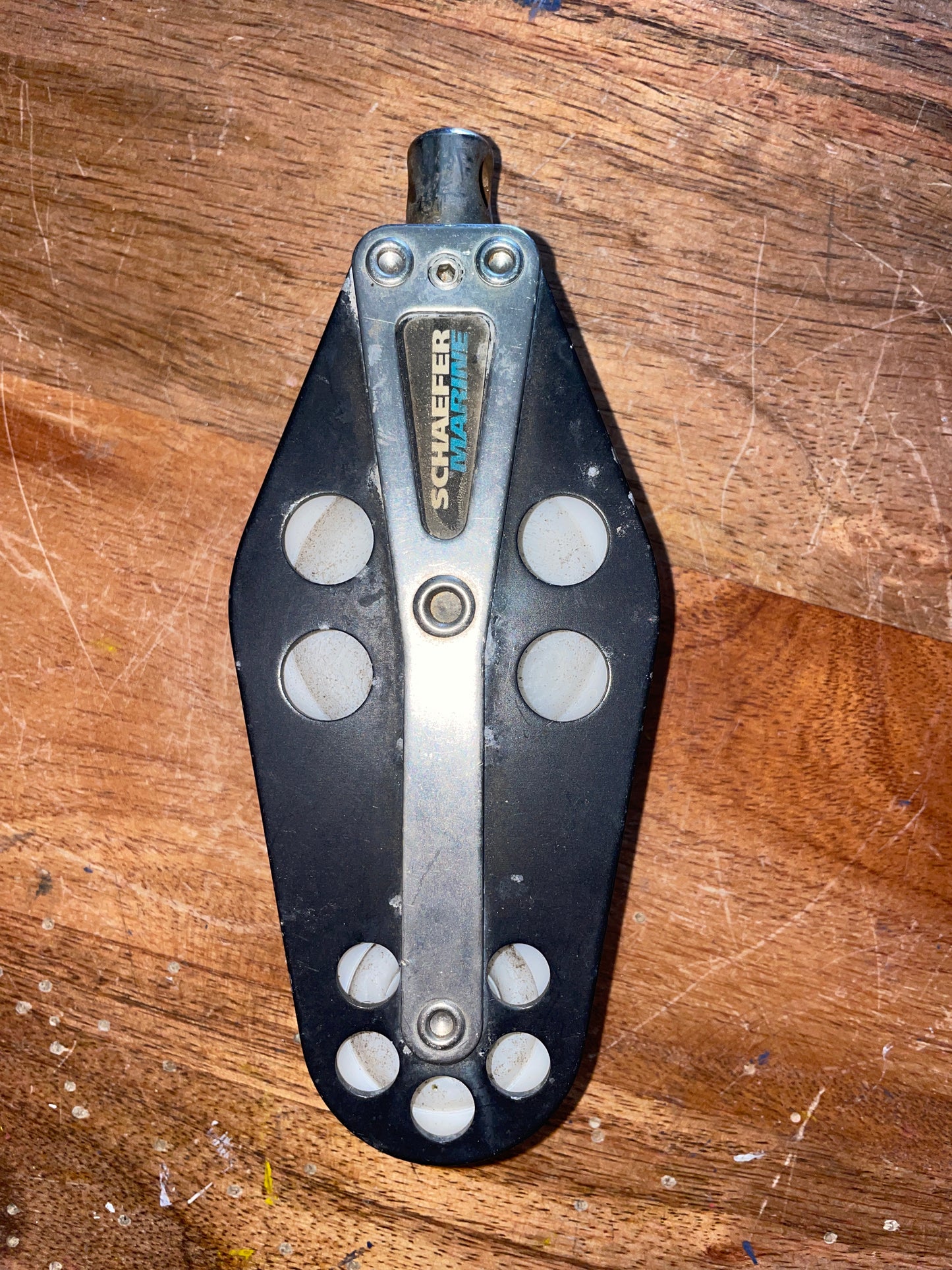 Schaefer Swivel Fiddle - 2 1/4” & 1 3/8” Sheaves - 3/8” Line