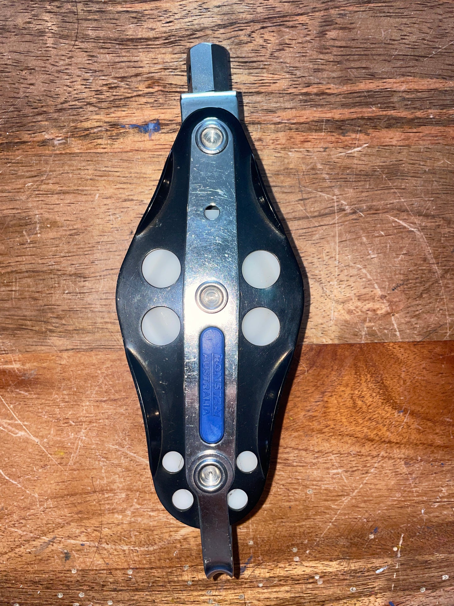 West Marine Ronstan Swivel Fiddle Block With Beckett - 2 1/4” & 1 1/2” Sheaves - 1/2” Line