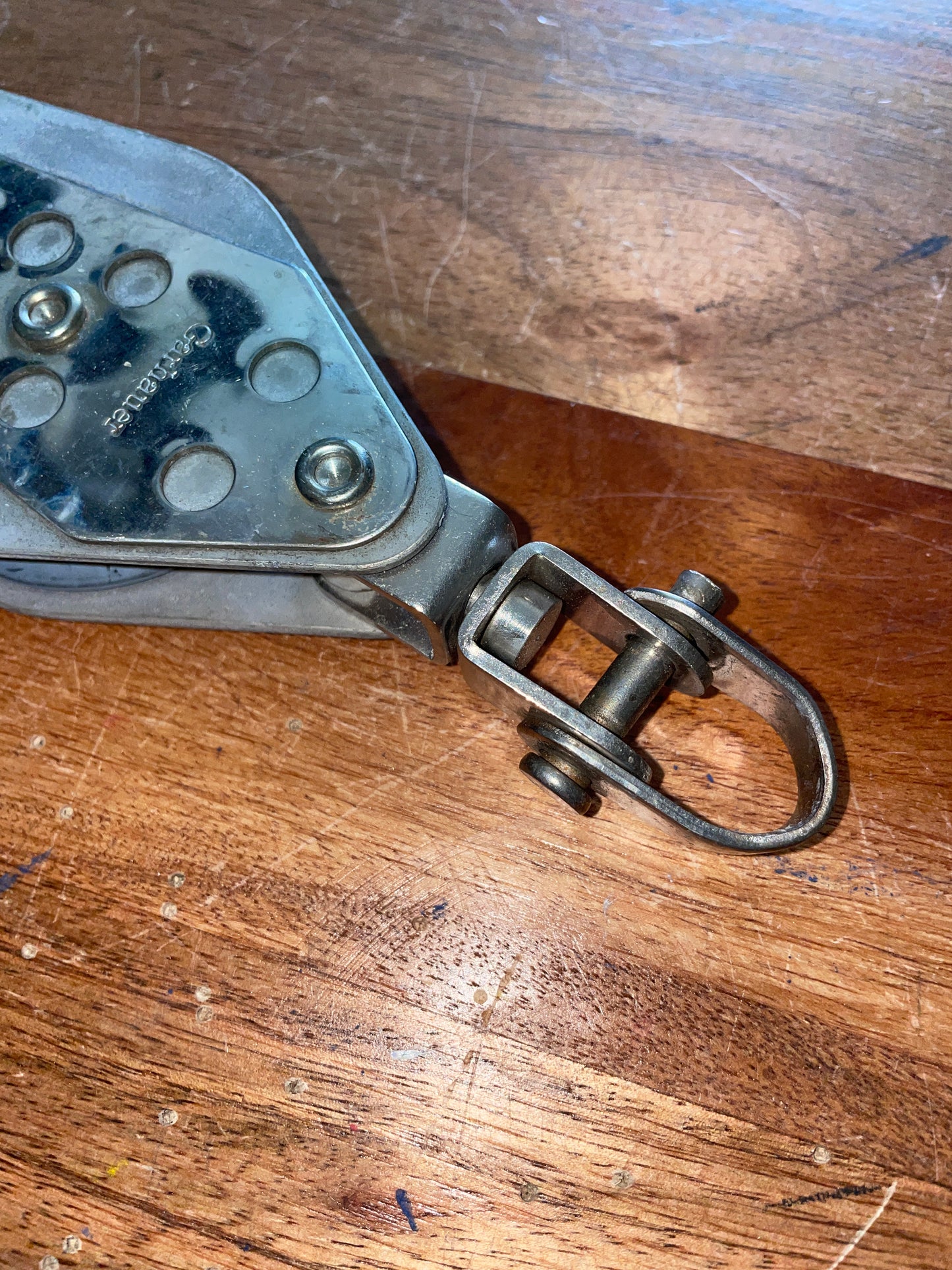 Garhauer Swivel Fiddle Block With Shackle - 2 1/4” & 1 3/4” Sheaves - 3/8” Line