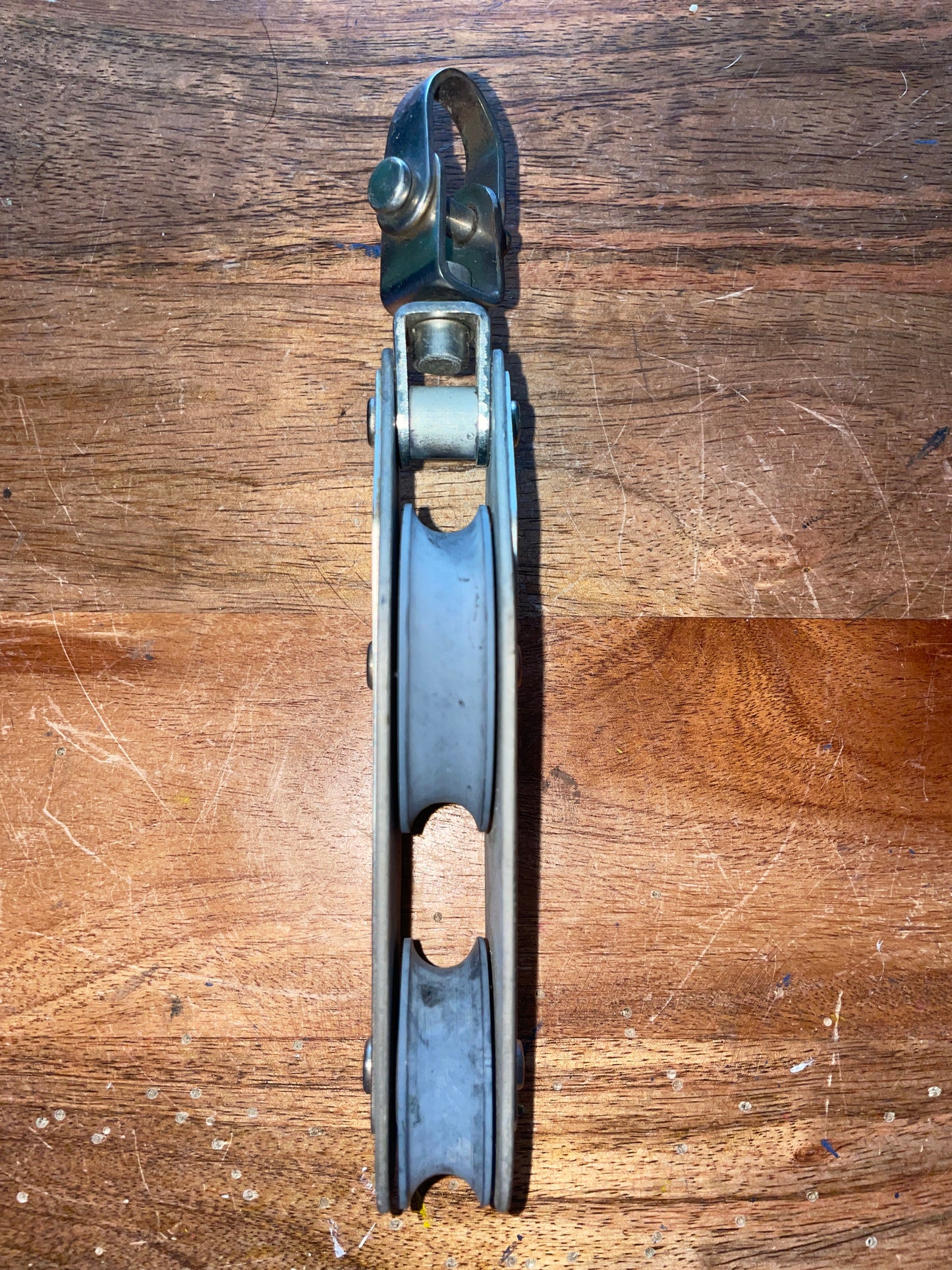 Garhauer Swivel Fiddle Block With Shackle - 2 1/4” & 1 3/4” Sheaves - 3/8” Line