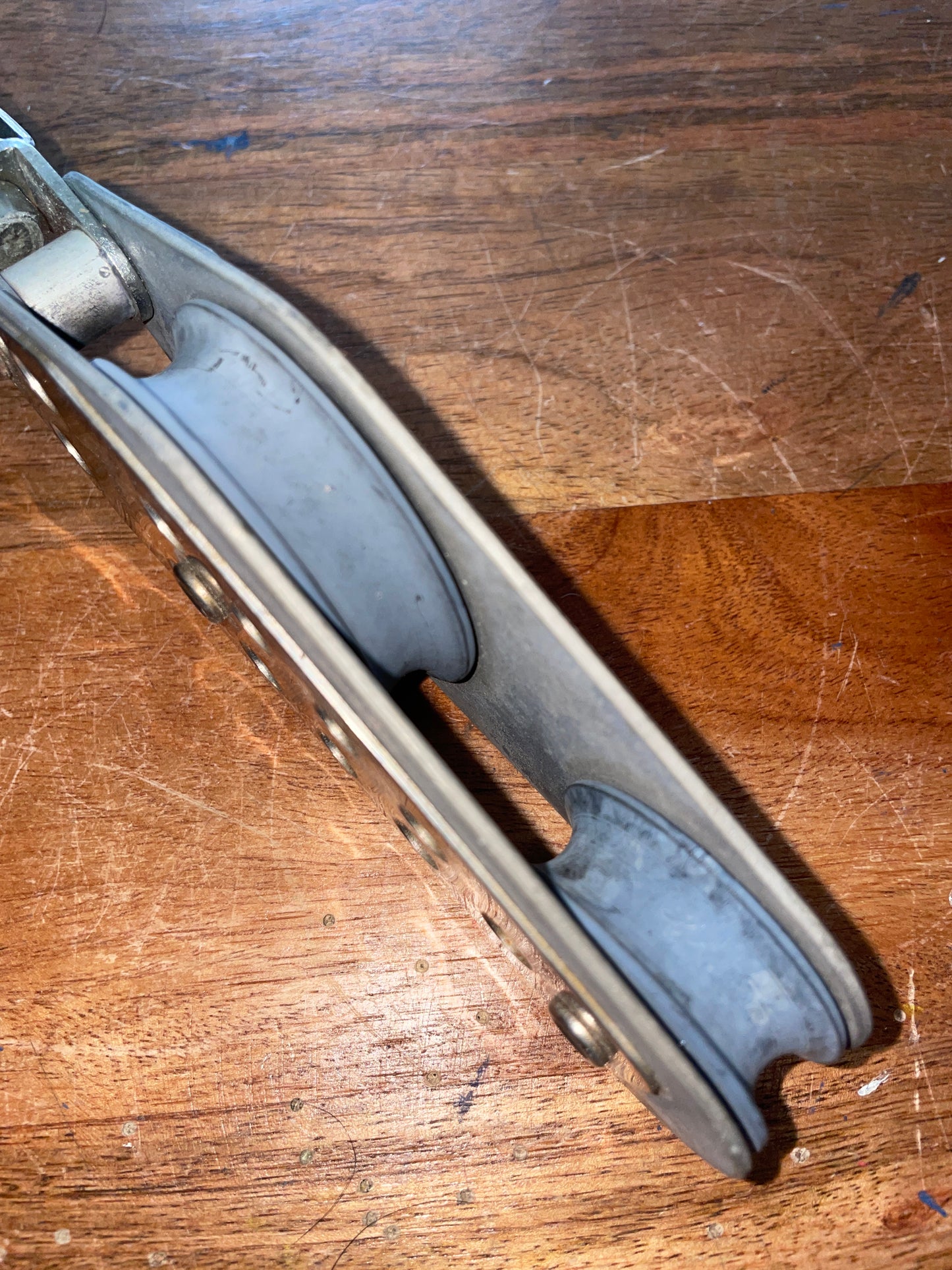 Garhauer Swivel Fiddle Block With Shackle - 2 1/4” & 1 3/4” Sheaves - 3/8” Line