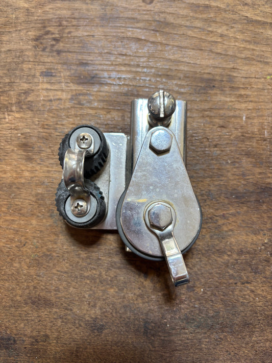 Stainless Steel Screw Top Track Car Single Block With Ronstan Cam Cleat - 1 1/4” Track