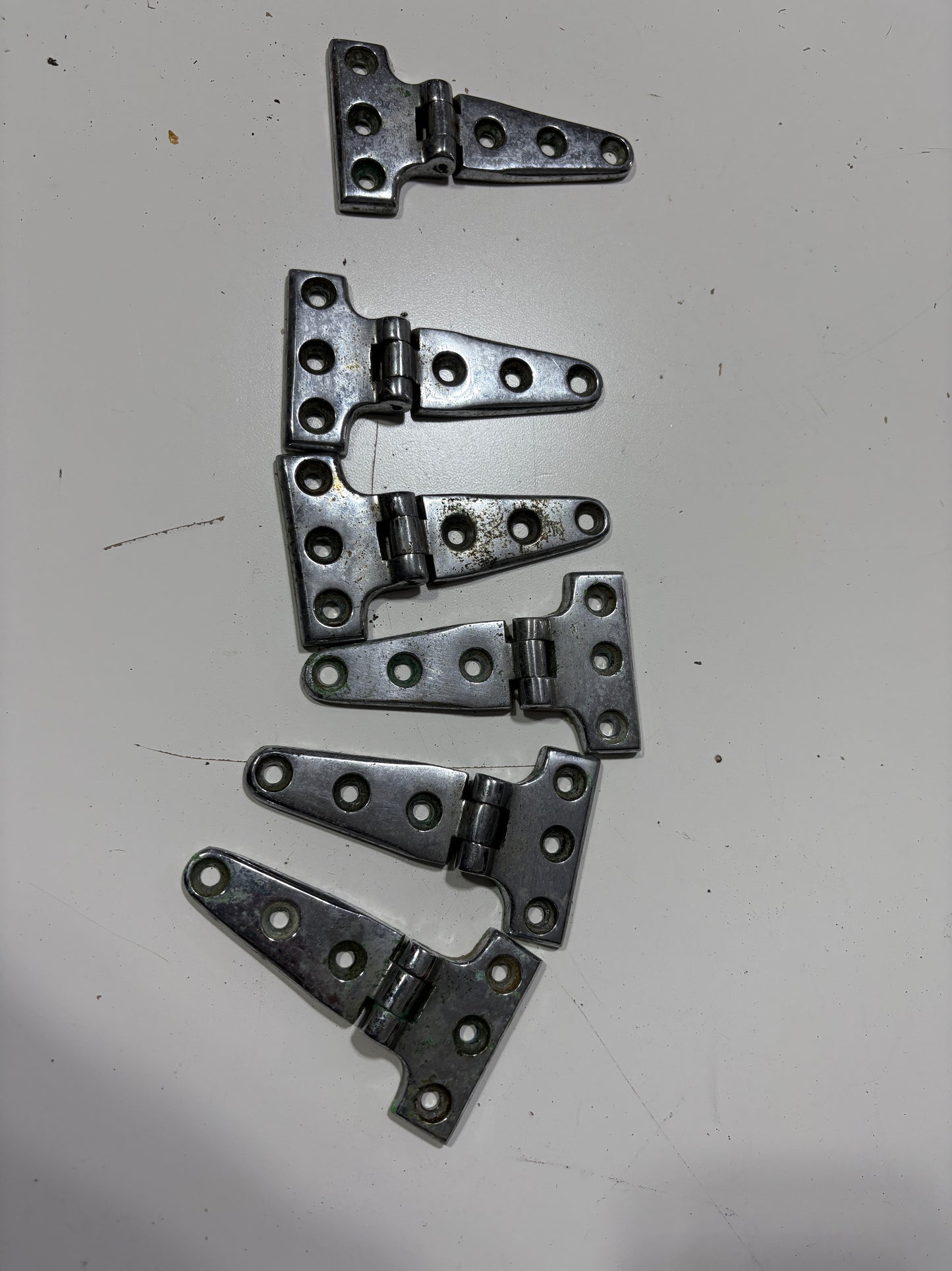 Lot of 6 Hinges Perko Chromed Bronze