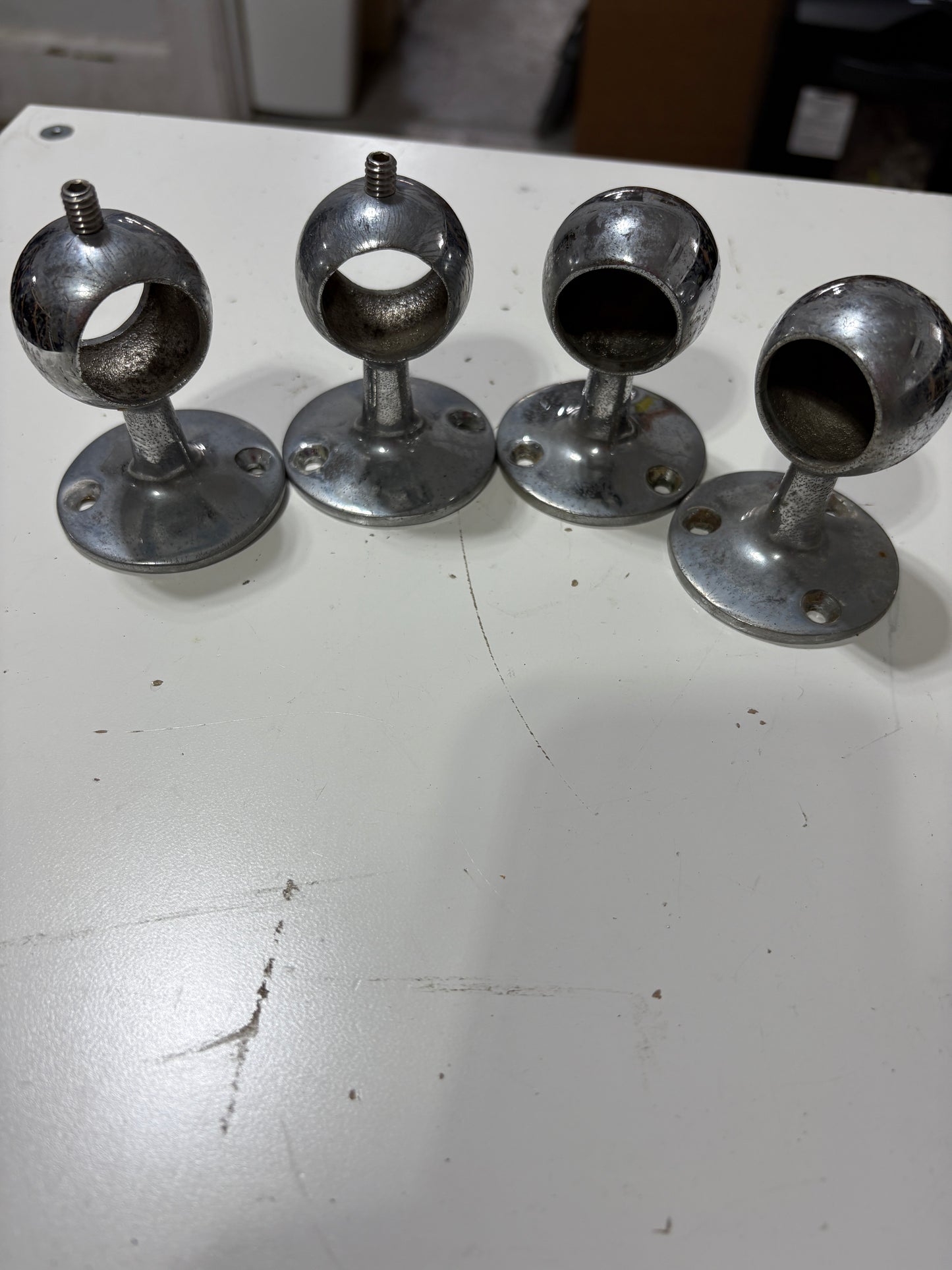 Chrome Handrail Bracket Lot of 4