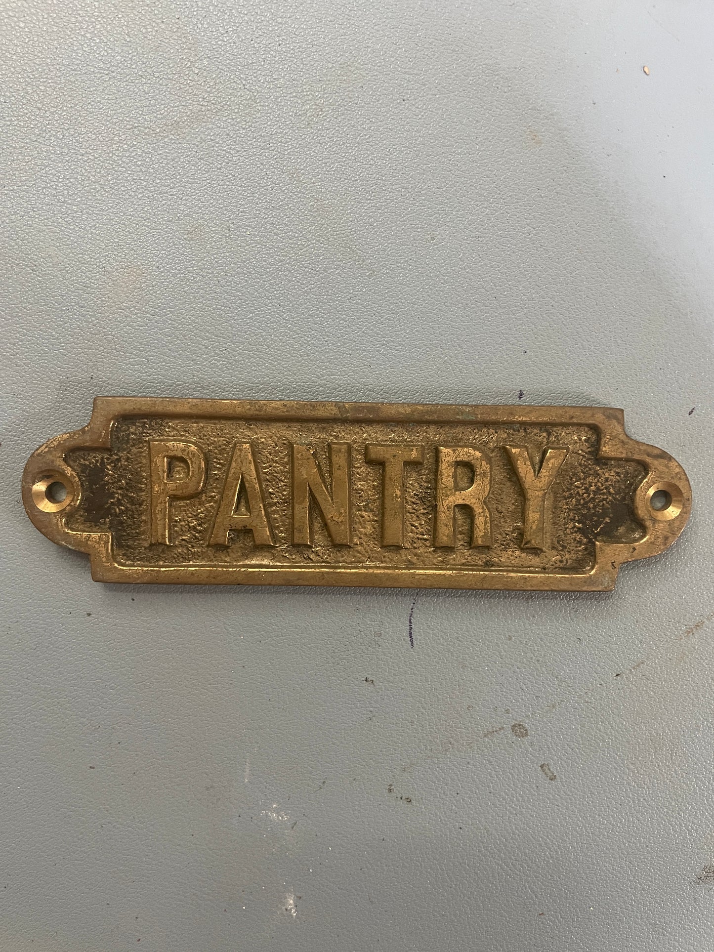 Pantry Brass Plaque