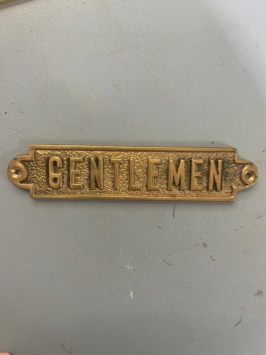 Gentlemen Brass Plaque