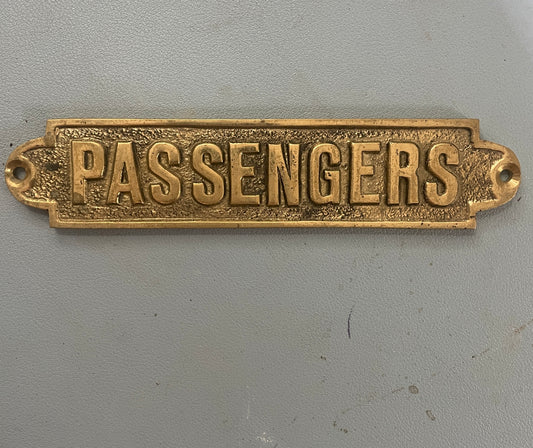 Passenger Brass Plaque