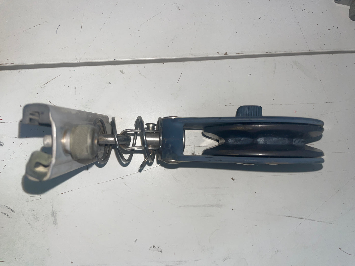Harken 3" Sheave Ratcheting Block On A 1" Track Car