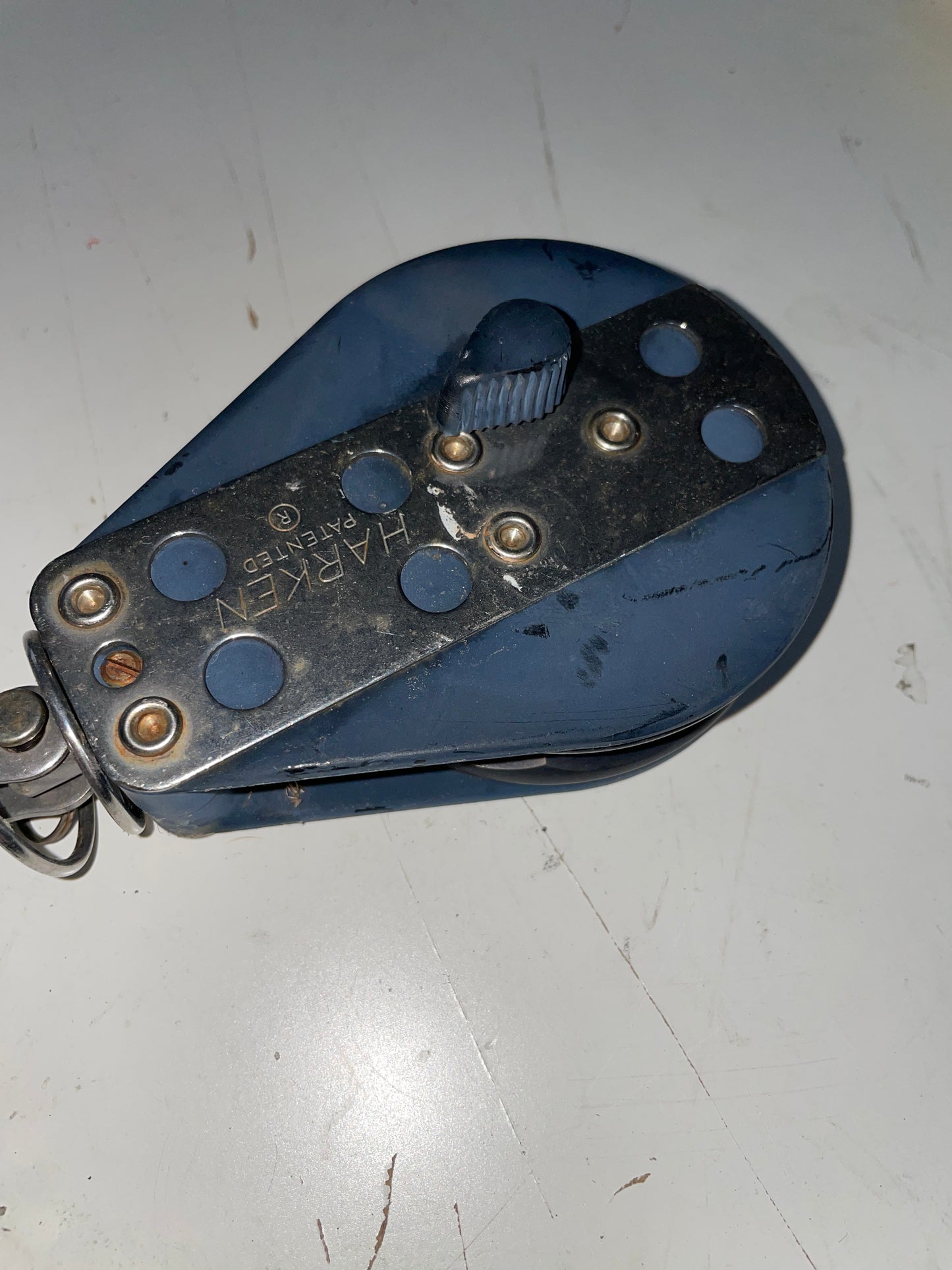 Harken 3" Sheave Ratcheting Block On A 1" Track Car