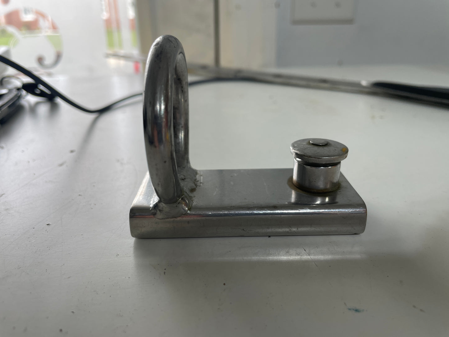 Stainless Steel Pull Top 1" Track Car Mast Ring - 1 1/2" Eye Diameter