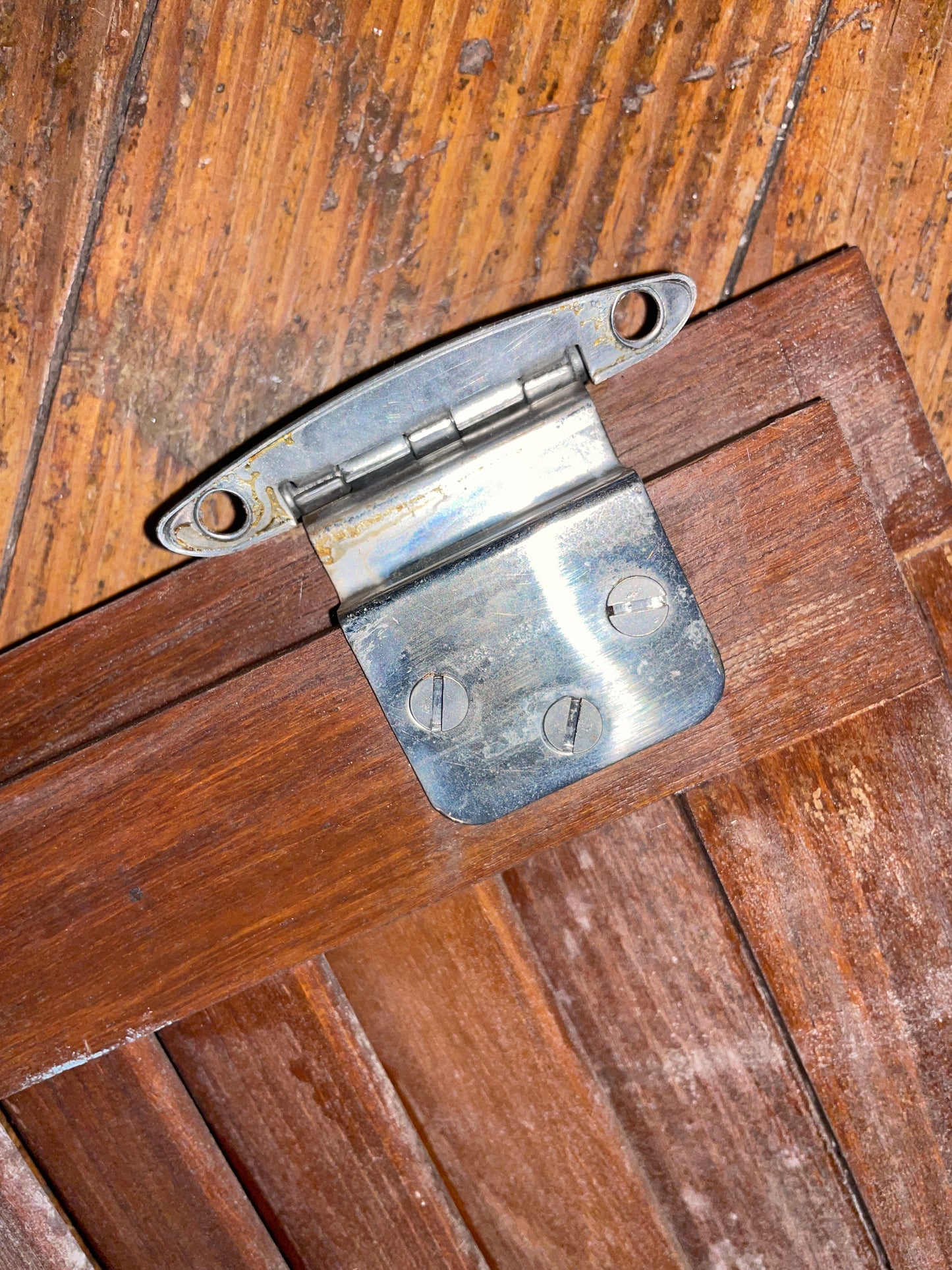 Teak Louvered Door Removed Off A Columbia 39- 12 7/16” Squared #68