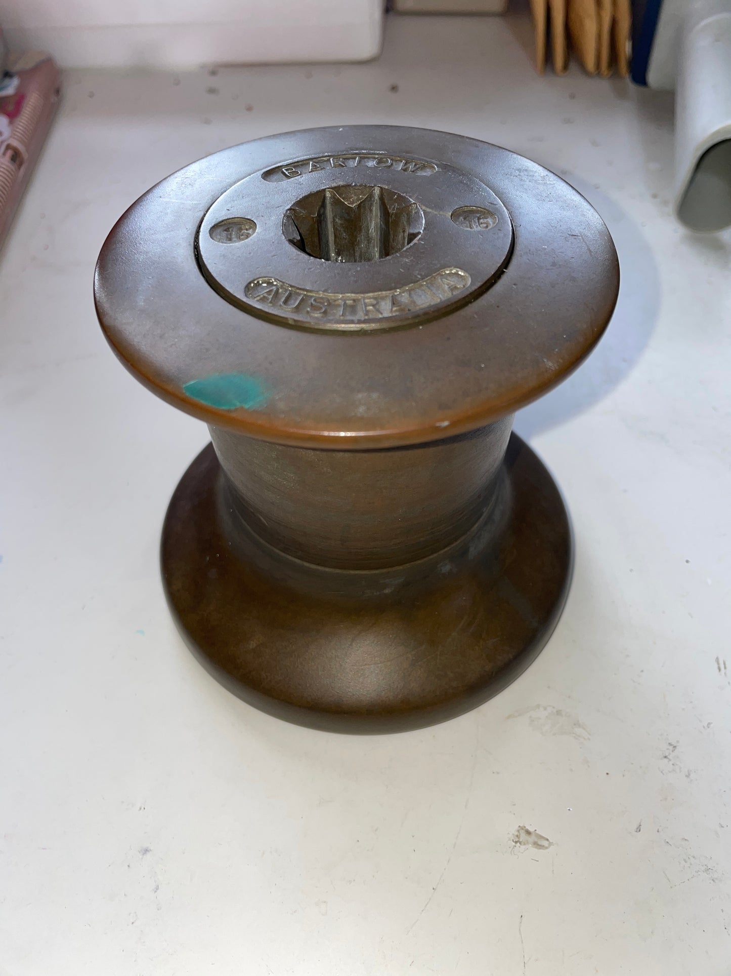 Vintage Solid Bronze Barlow 16 Single Speed Winch