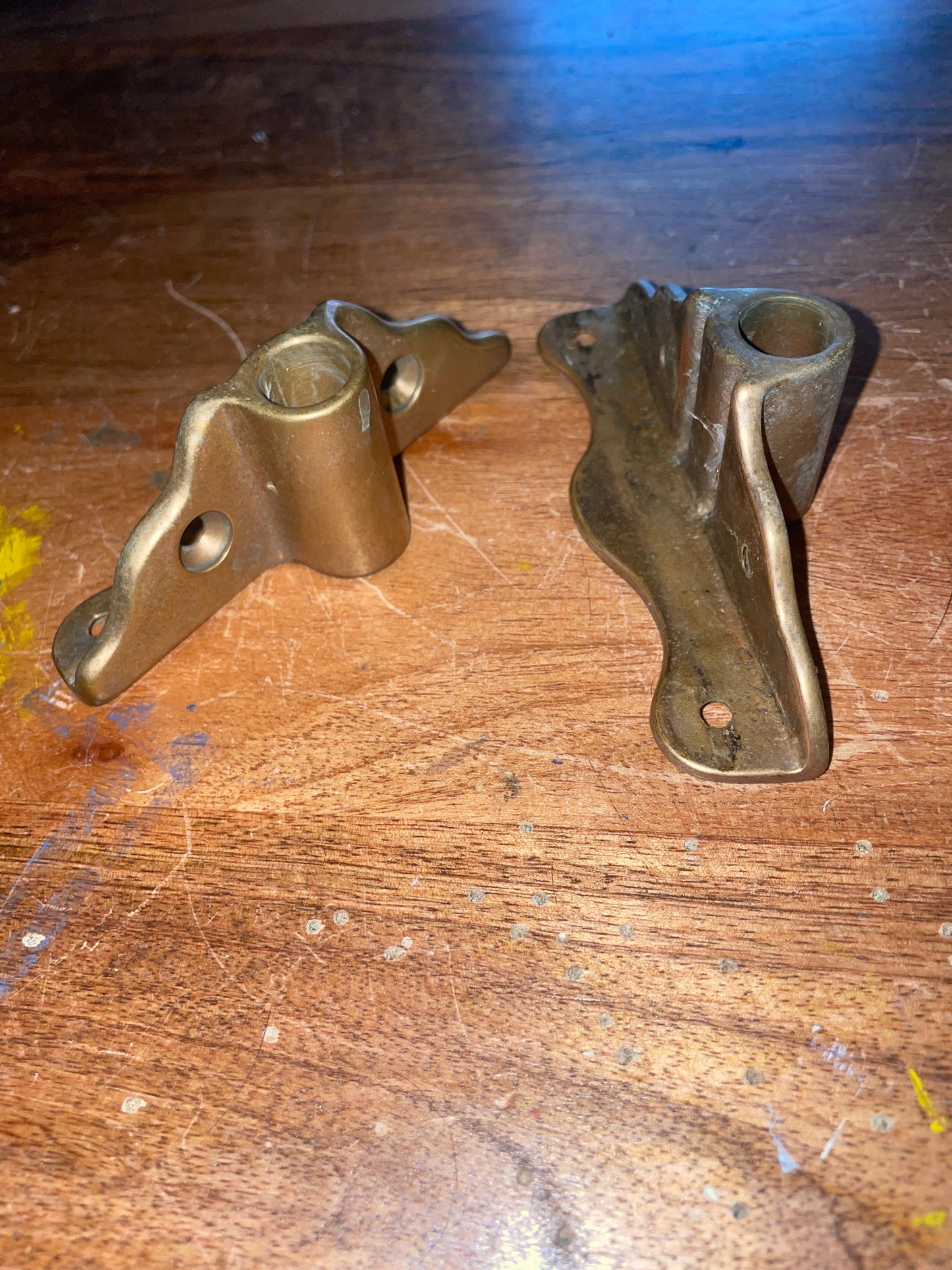 PAIR Bronze Oar Locks With Edge Socket Mounting