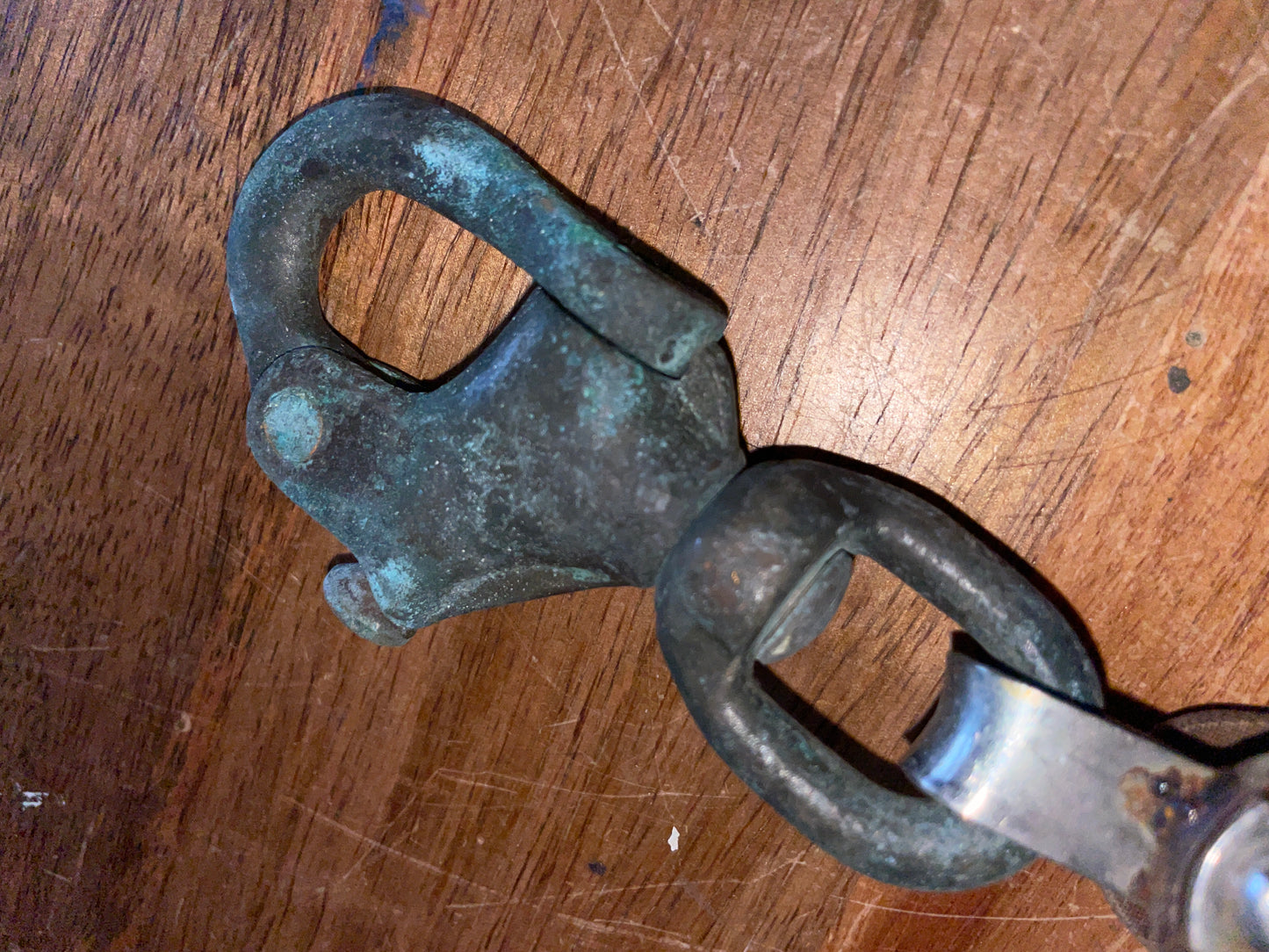 Tufnol Fiddle Block With Stuck Bronze Shackle - 2” & 1 1/8” Sheaves - 3/8” Line
